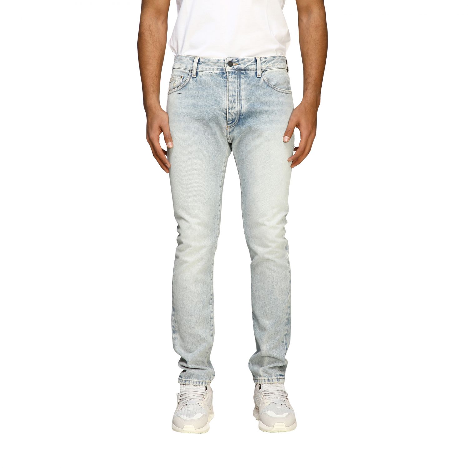 Palm Angels Outlet: jeans in denim with back print - Denim | Palm ...