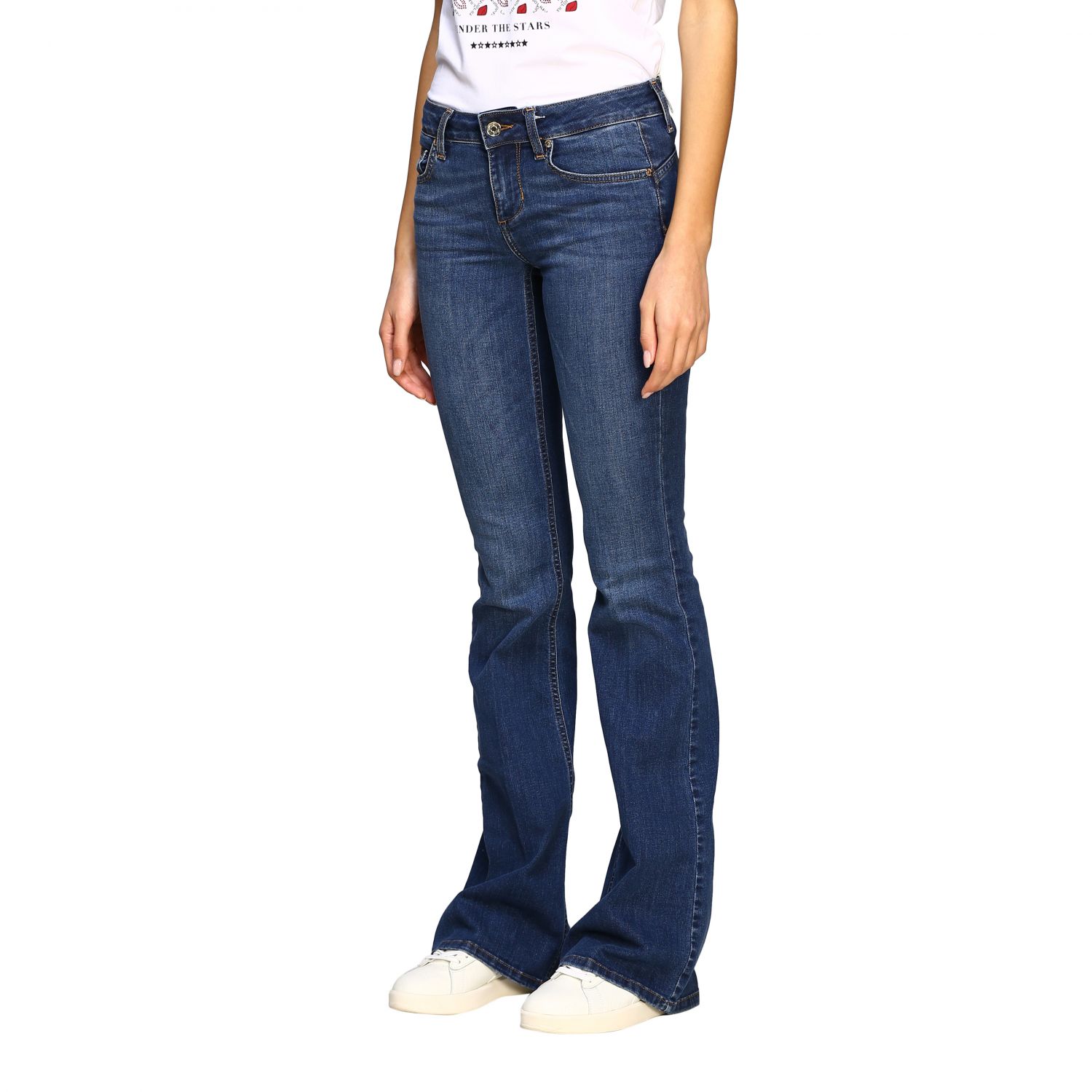 Liu Jo Outlet: Jeans a vita bassa modello a 5 tasche con fondo a zampa -  Denim | Jeans Liu Jo UXX030D4186 GIGLIO.COM