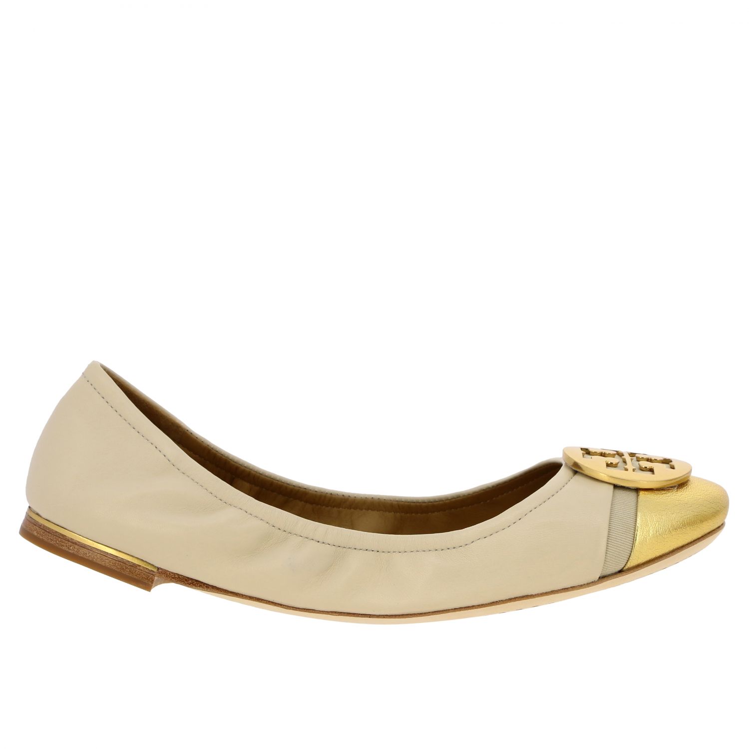 TORY BURCH: Minnie ballet flat in nappa leather with emblem | Ballet ...