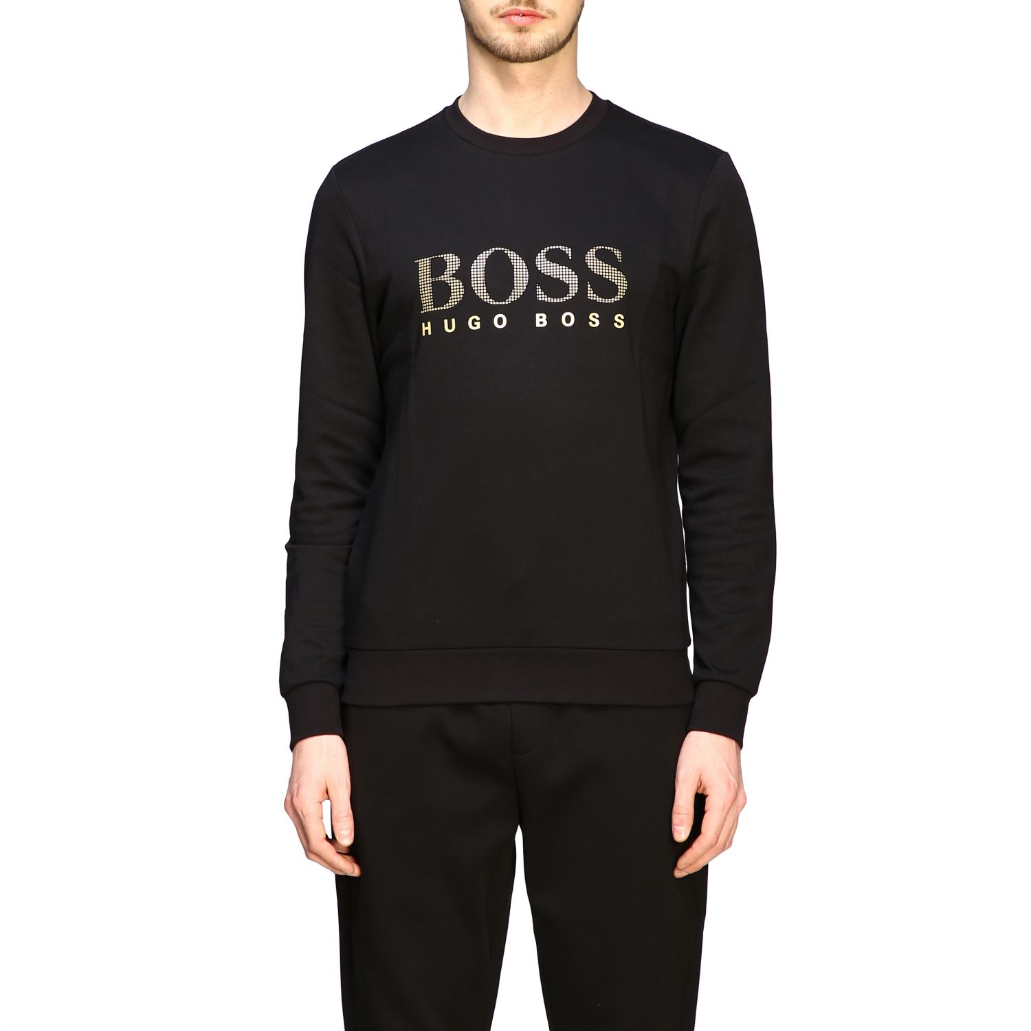 bureau Sluit een verzekering af Wie Hugo Boss Outlet: crewneck sweatshirt with logo - Black | Hugo Boss  sweatshirt 50420367 online on GIGLIO.COM