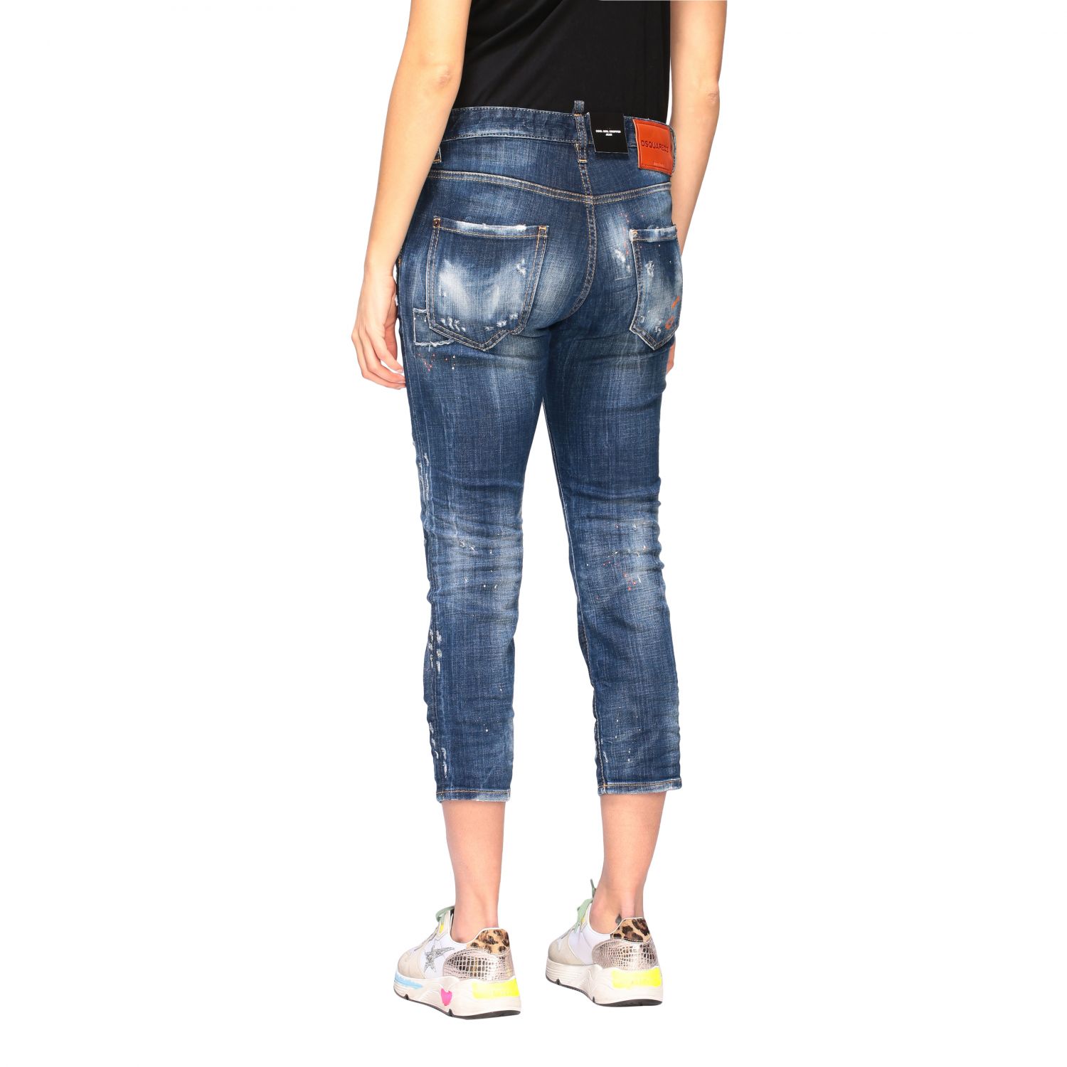 Dsquared2 slim fit jeans with - Blue | Dsquared2 jeans S75LB0271S30342 online on GIGLIO.COM