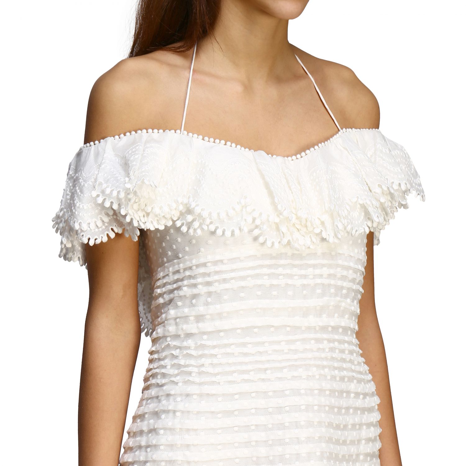 Zimmermann Outlet mini dress with ruffles White Zimmermann Dress 7724SUP online at