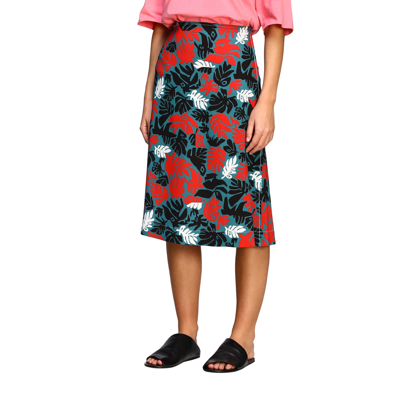 Marni skirt with all over leaves print