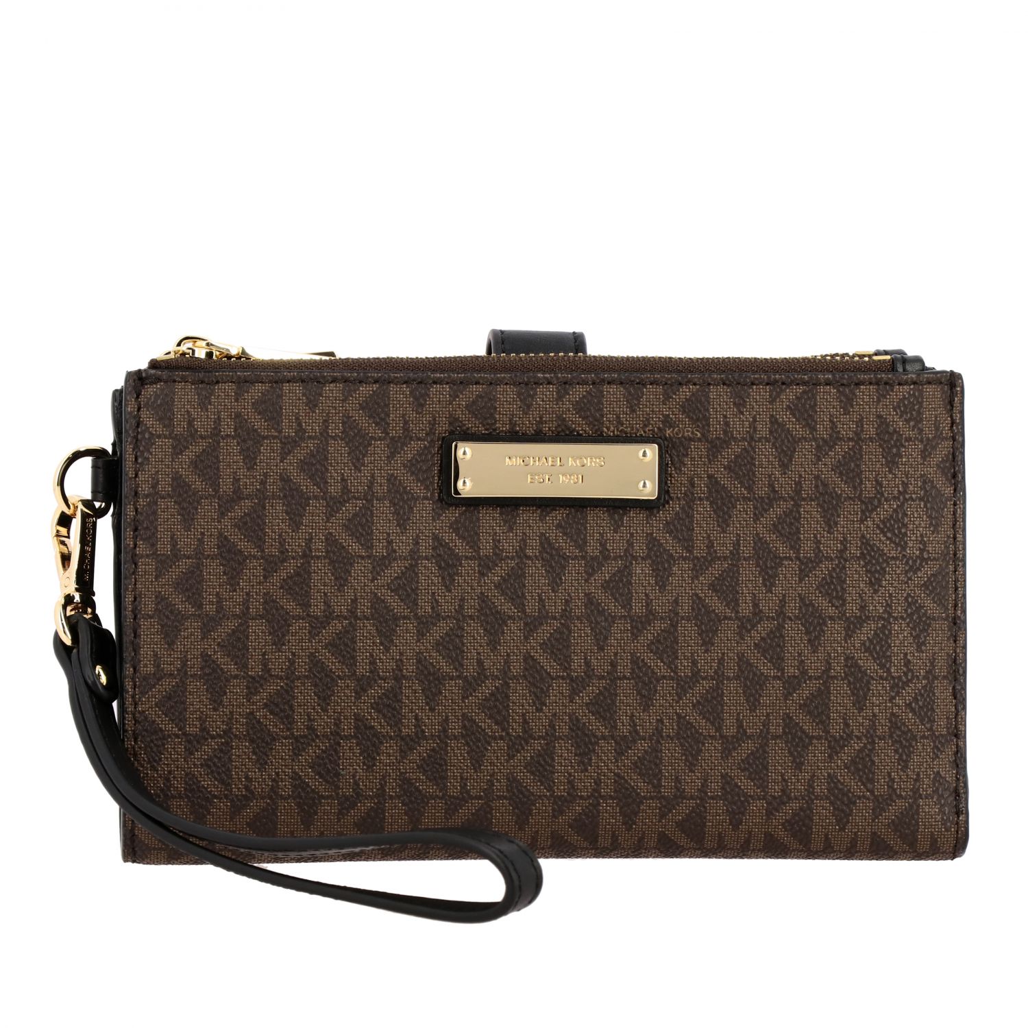 Michael Kors Outlet: Jet set Michael wallet with all over MK print -  Leather | Michael Kors wallet 34F9GAFW4B online on 