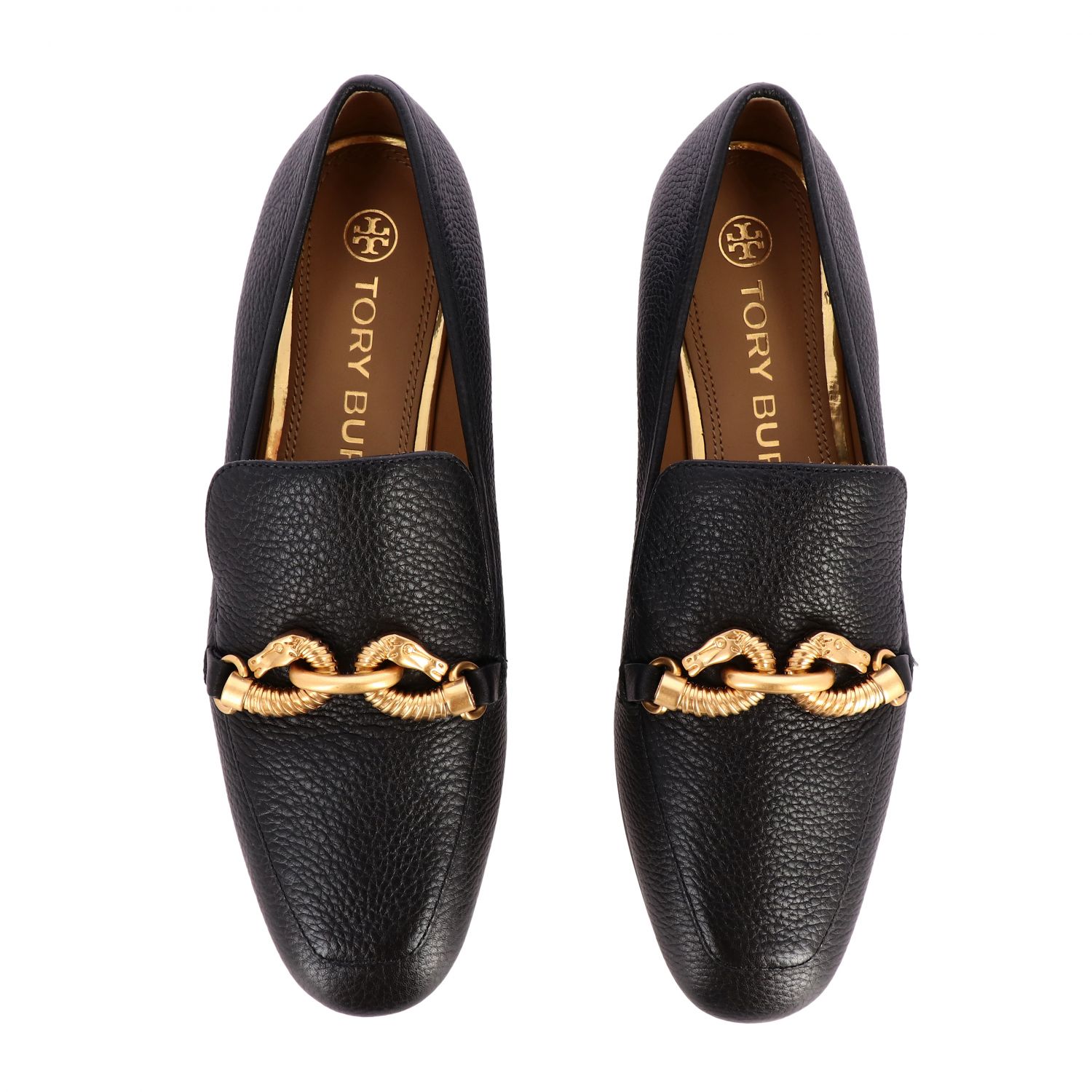 TORY BURCH: Jessa loafer in hammered leather with horsebit | Loafers ...