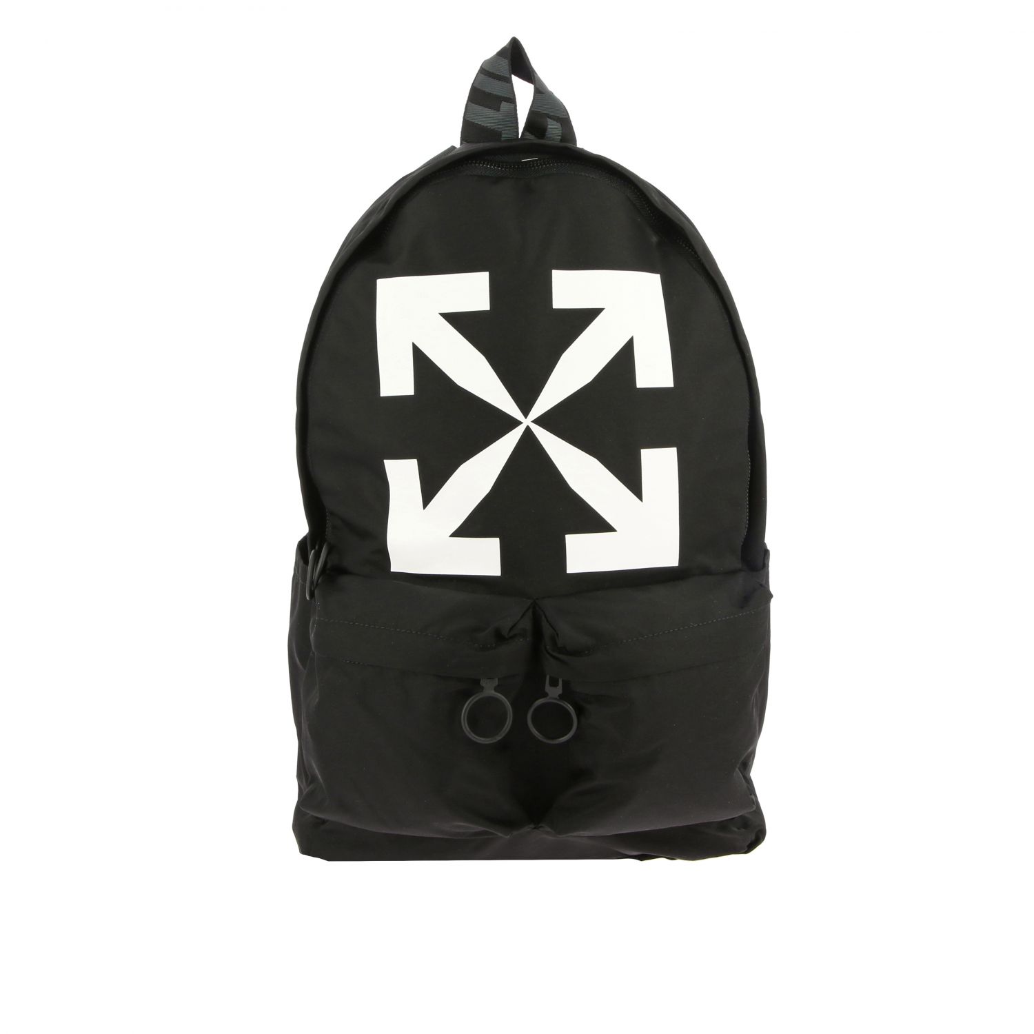 OffWhite Outlet Off White nylon backpack with big logo Black Backpack OffWhite