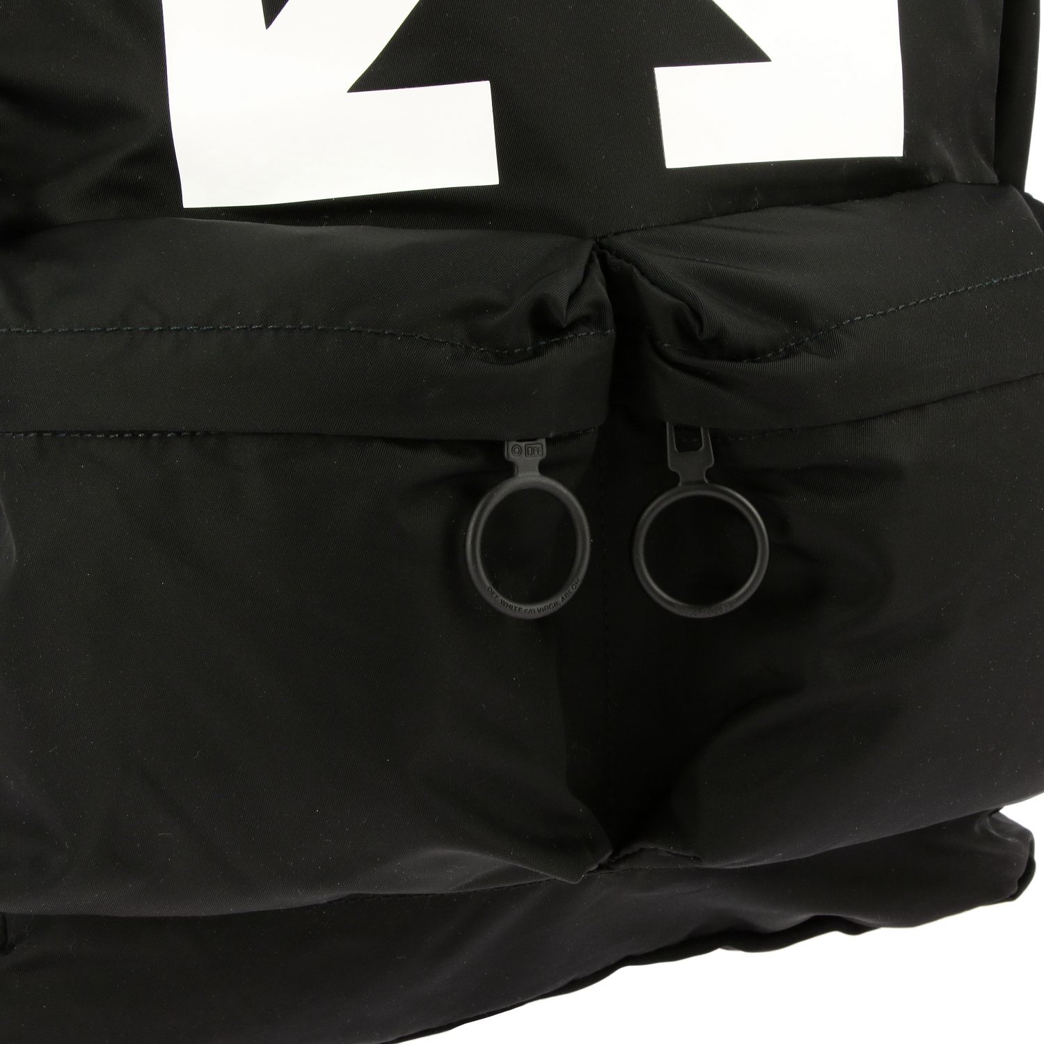 OffWhite Outlet Off White nylon backpack with big logo Black