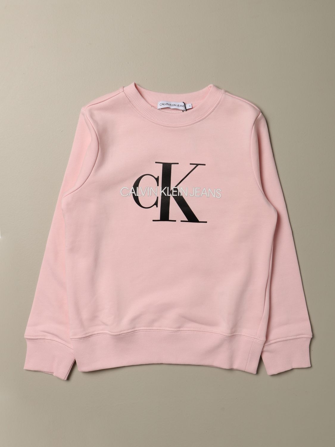 Calvin Klein Outlet: sweatshirt with CK monogram - Pink | Calvin Klein  sweater IU0IU00069 online on 