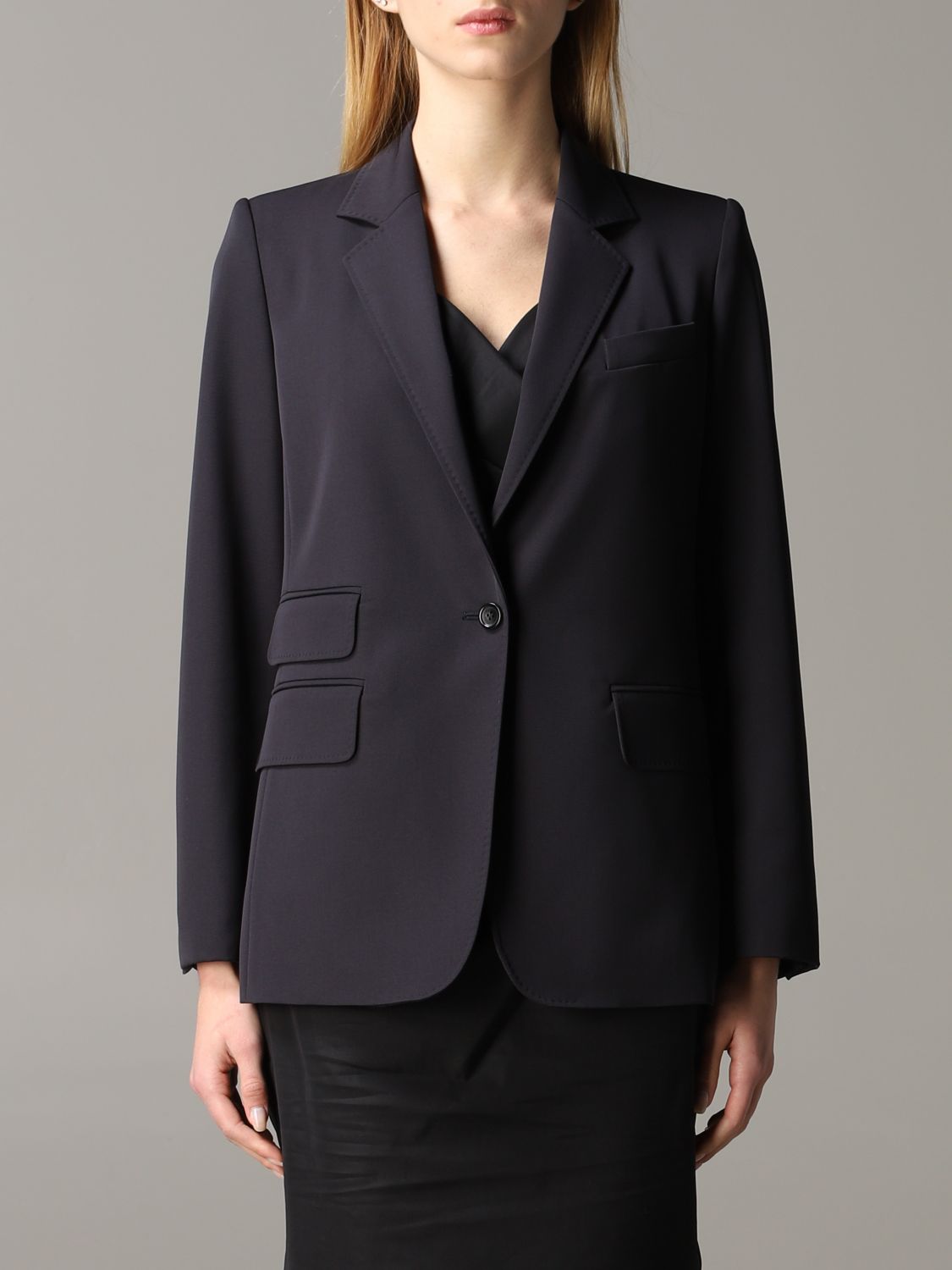 Max Mara Outlet: Blazer donna - Blue | Tailleur Max Mara 10411001600  GIGLIO.COM