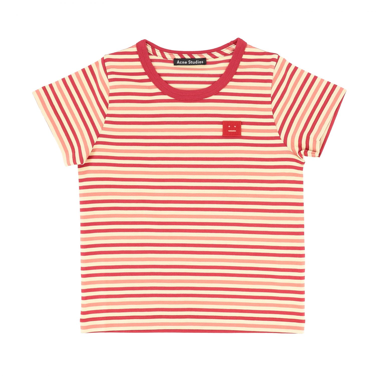ACNE STUDIOS: short-sleeved T-shirt with striped pattern Red | Acne Studios t-shirt DL0013 online GIGLIO.COM