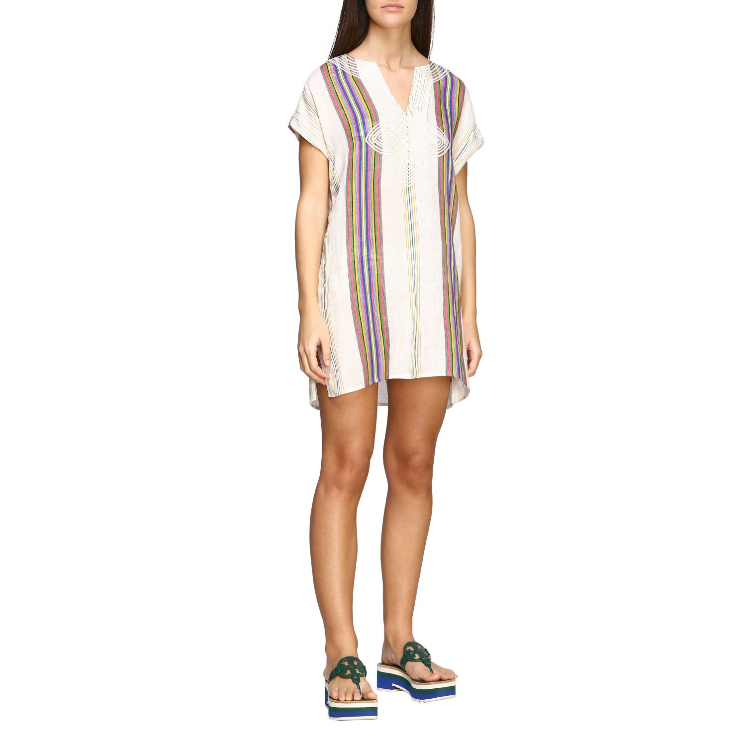 tory burch striped tunic