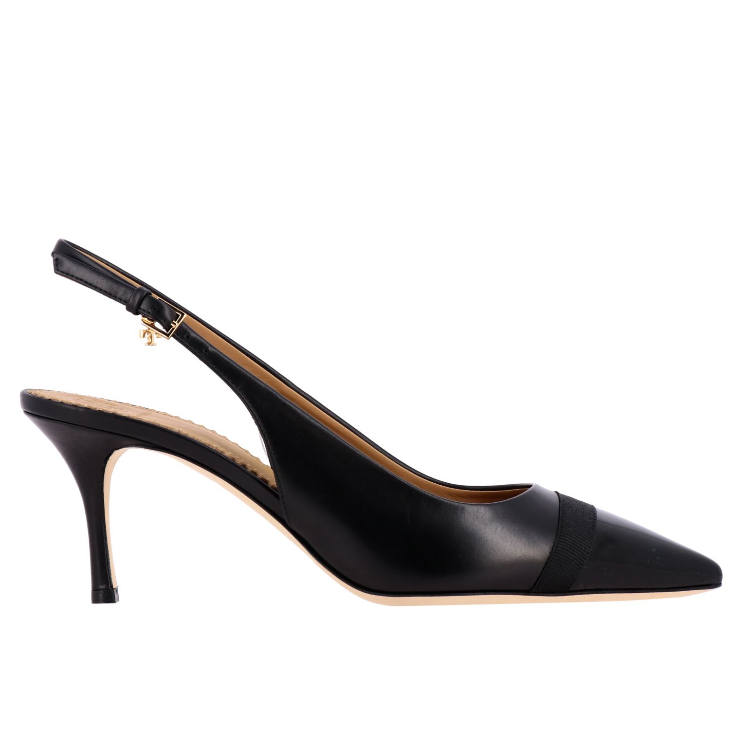 TORY BURCH: Penelope sandal in leather with patent toe - Black | Tory Burch  pumps 60445 online on 