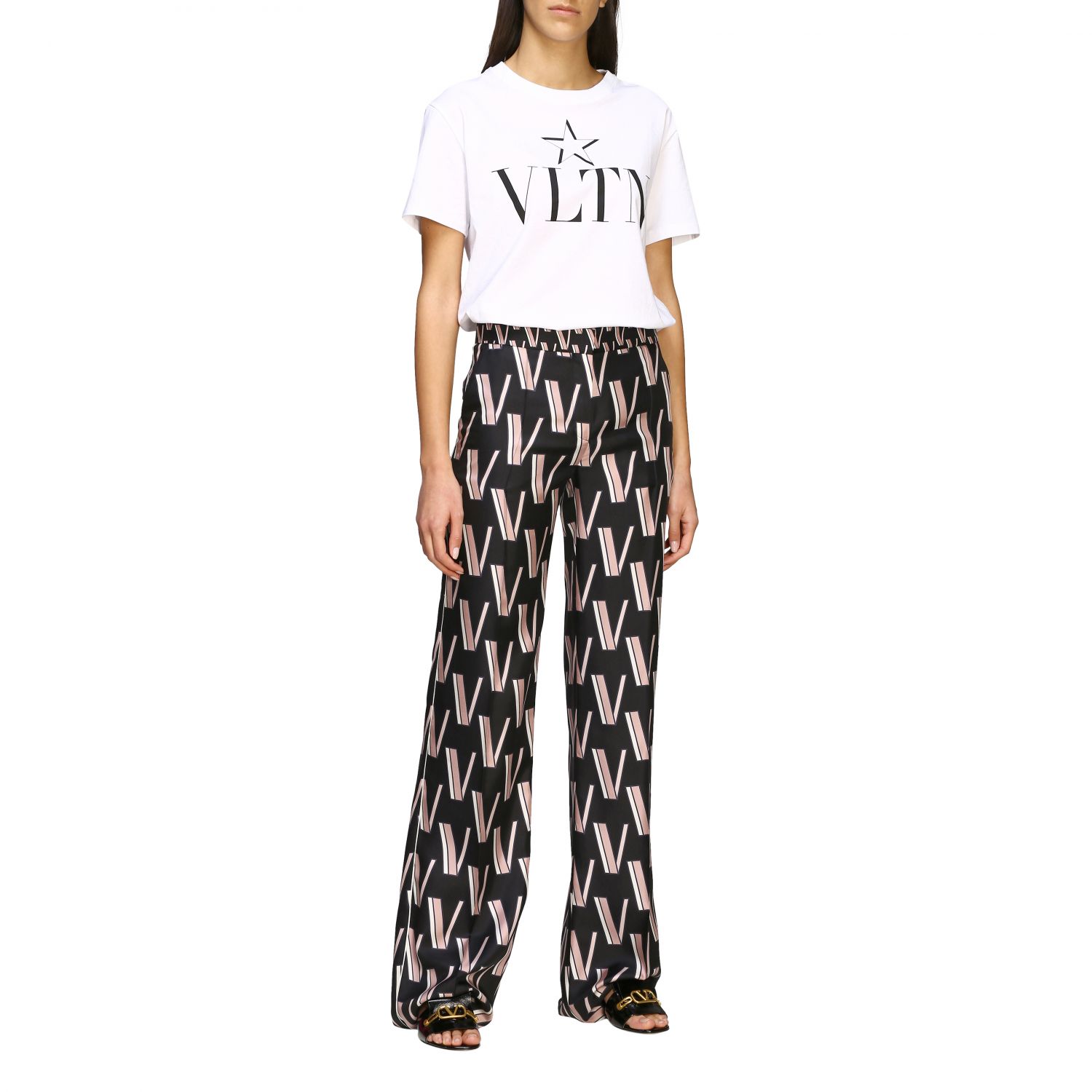 Valentino T-shirt with VLTN and star print | T-Shirt Valentino Women ...