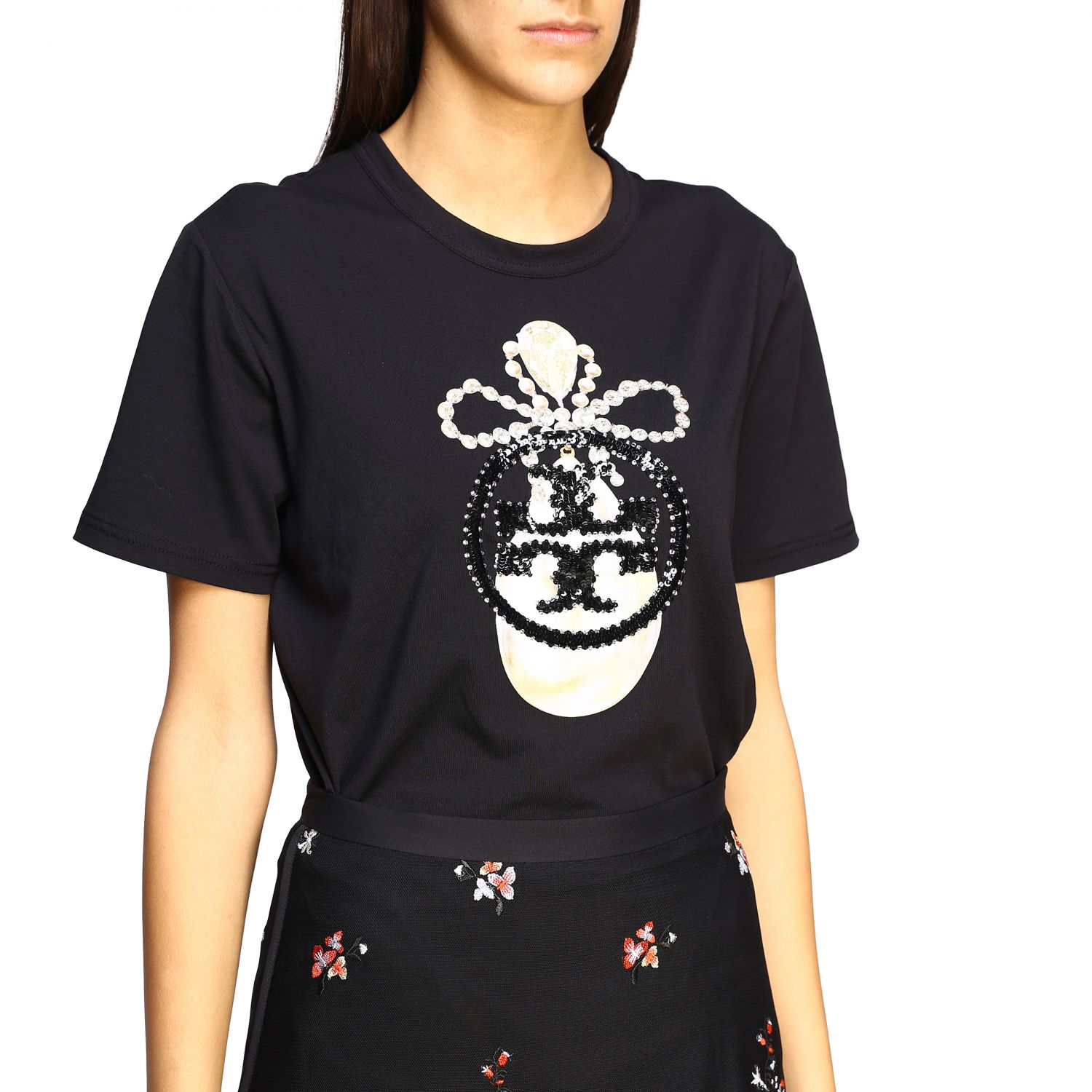 Tory Burch T-Shirt with Sequin logo 