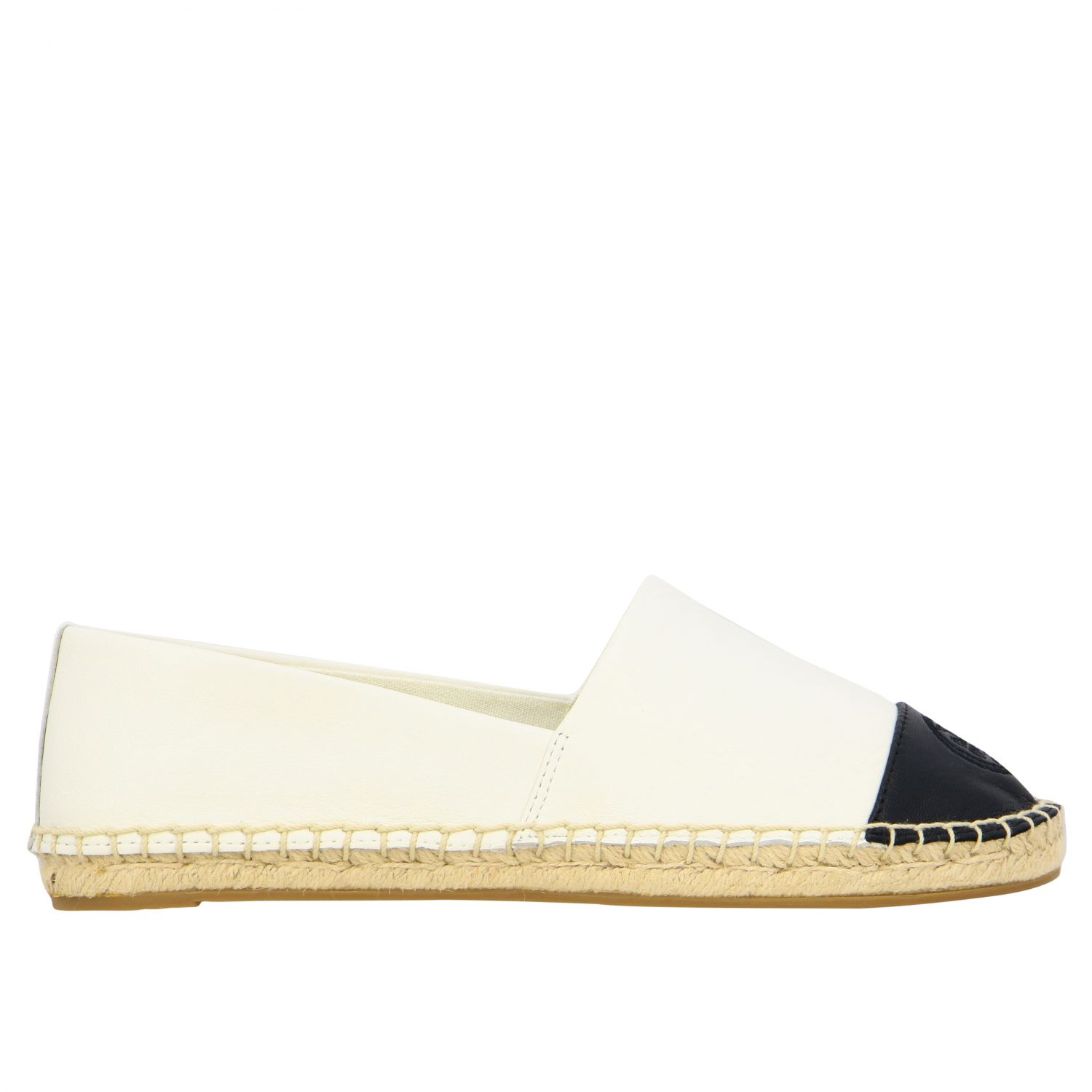 tory burch white leather espadrilles