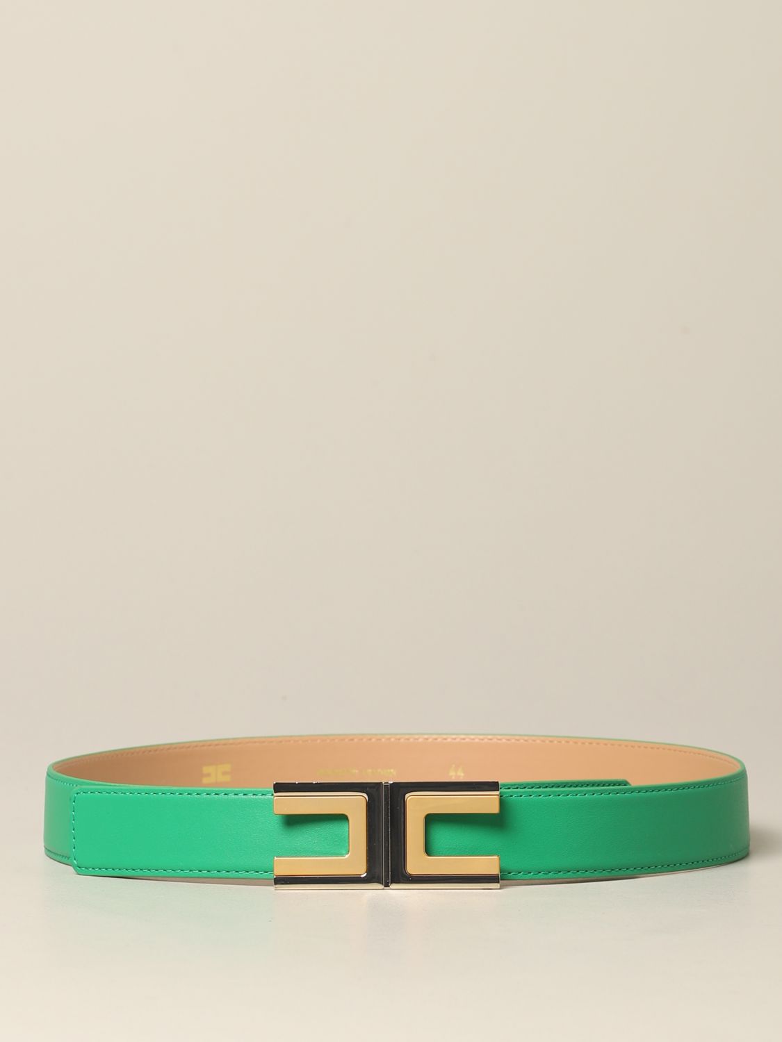 Elisabetta Franchi Outlet: leather belt with metallic logo - Mint ...