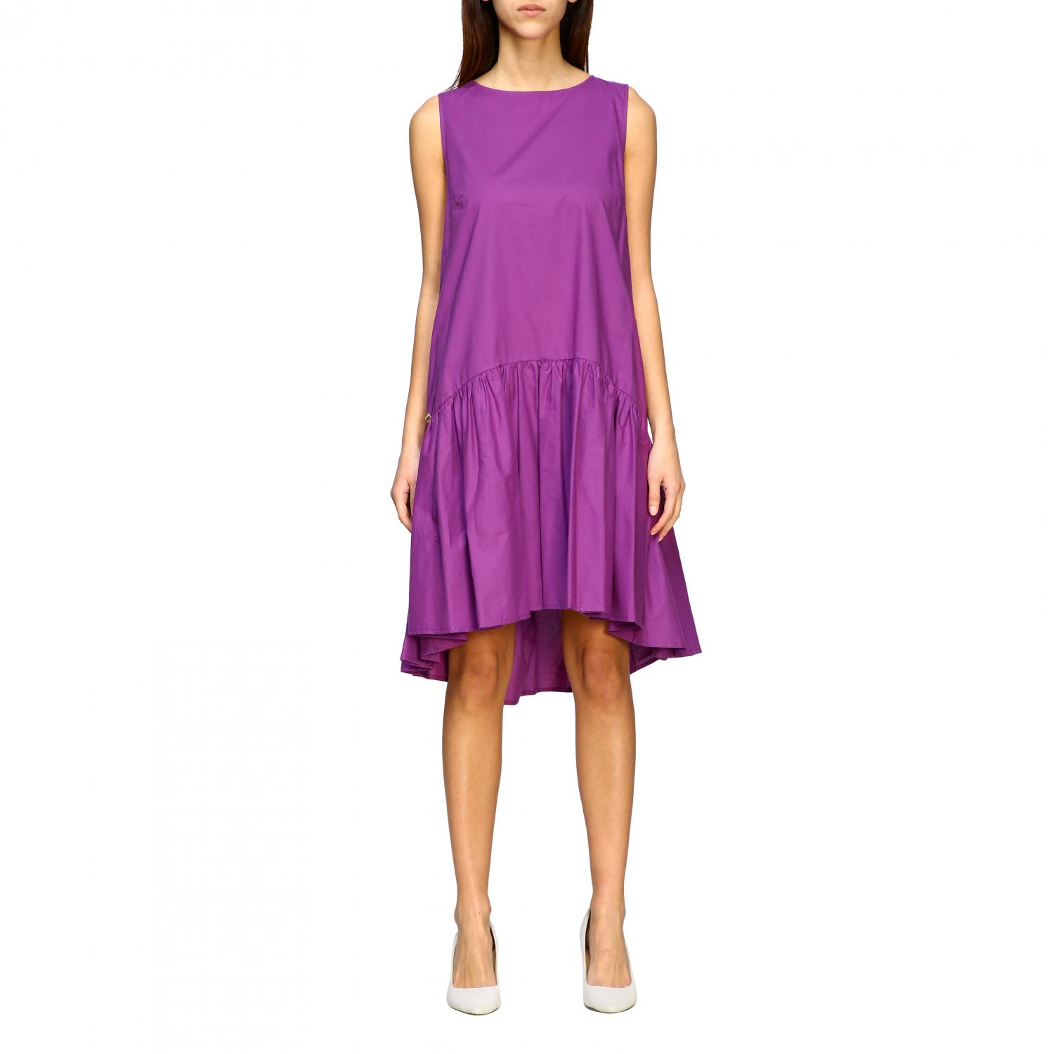 MANILA GRACE basic dress with maxi flounce Red Purple Dress Manila