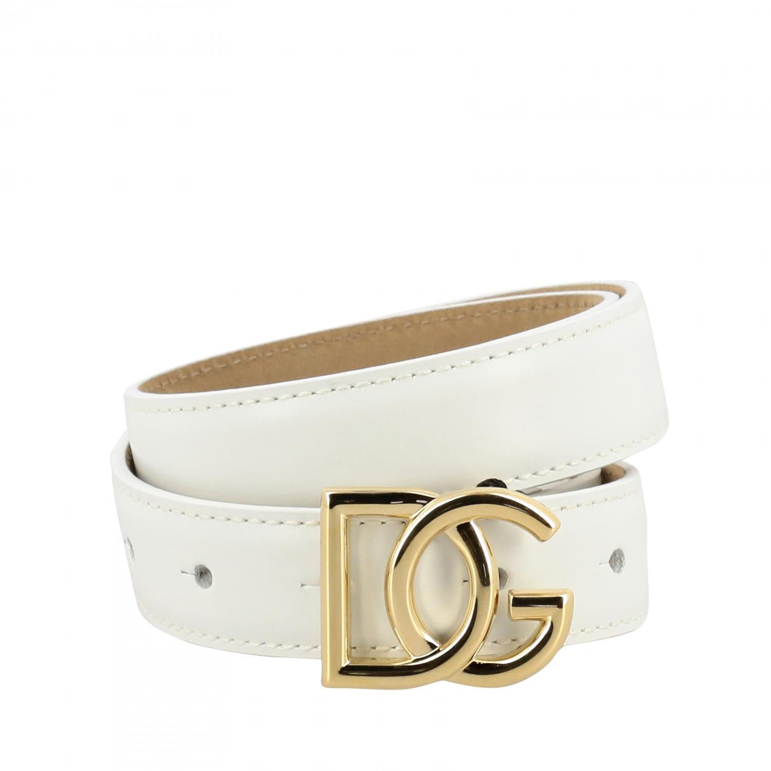 dolce and gabbana belt white