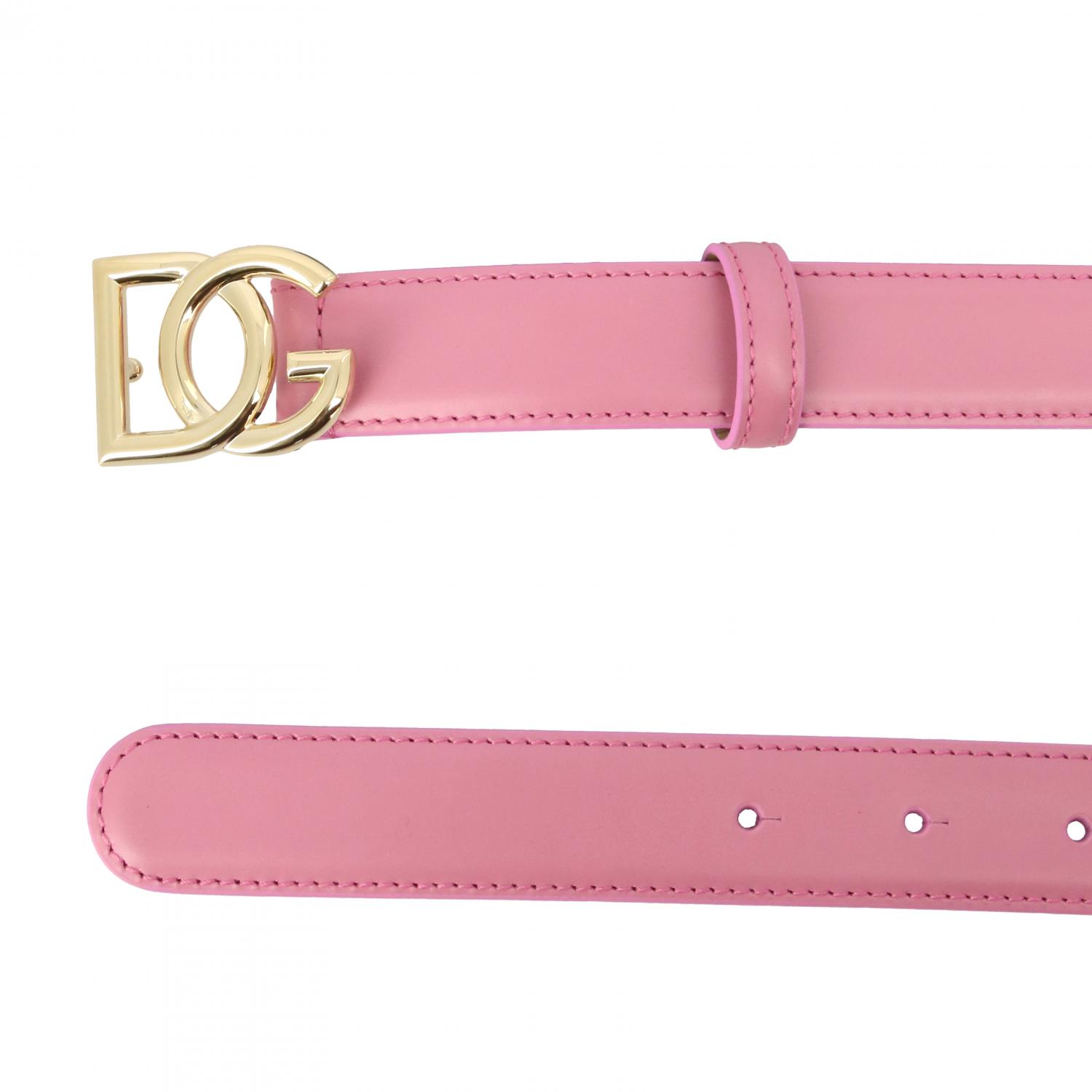 DOLCE & GABBANA leather belt with metallic DG buckle Belt Dolce