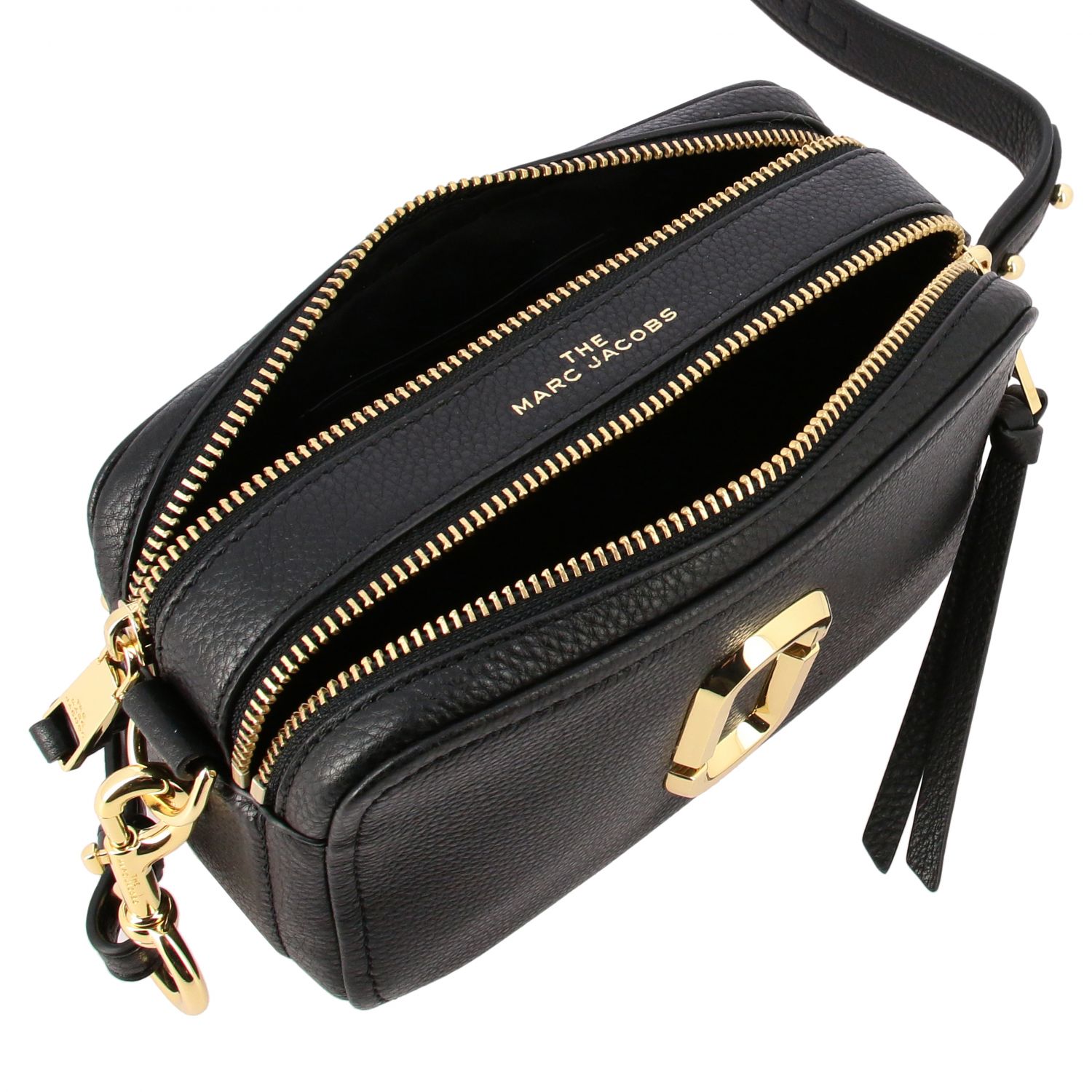 Marc Jacobs shoulder bag in textured leather with metal staple