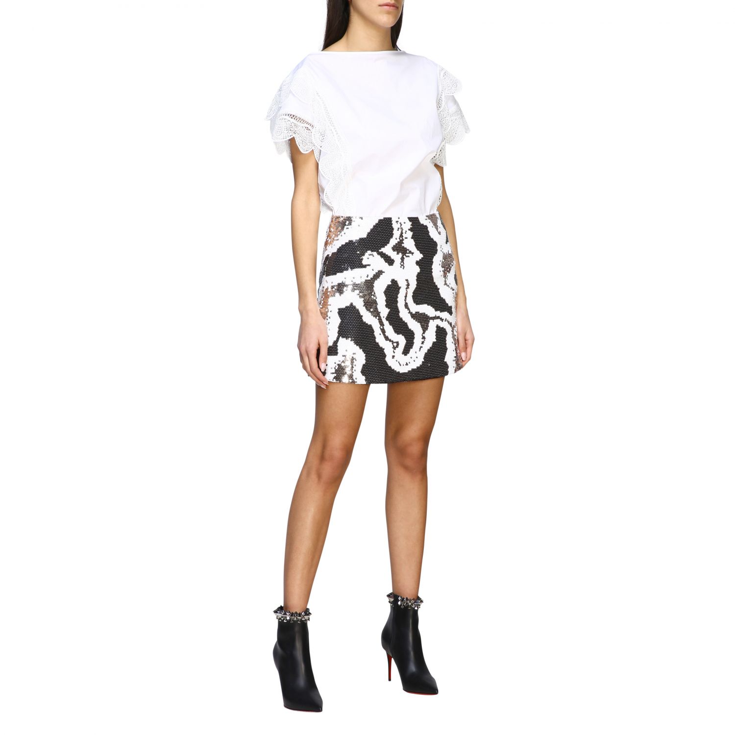 Alberta Ferretti Outlet: Gonna mini di paillettes - Nero | Gonna Alberta  Ferretti 0124 1691 GIGLIO.COM