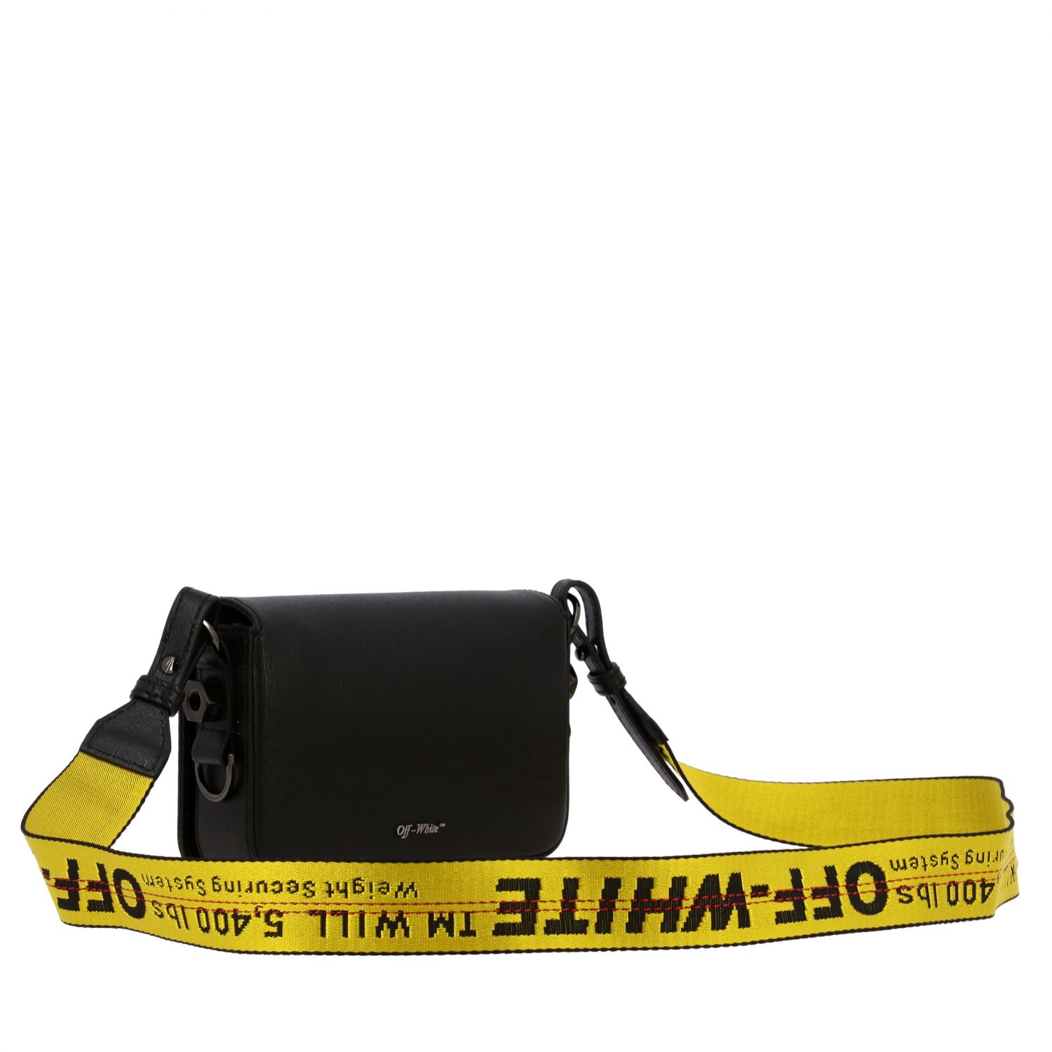 Off White Outlet: shoulder bag in saffiano leather with diagonal bands ...