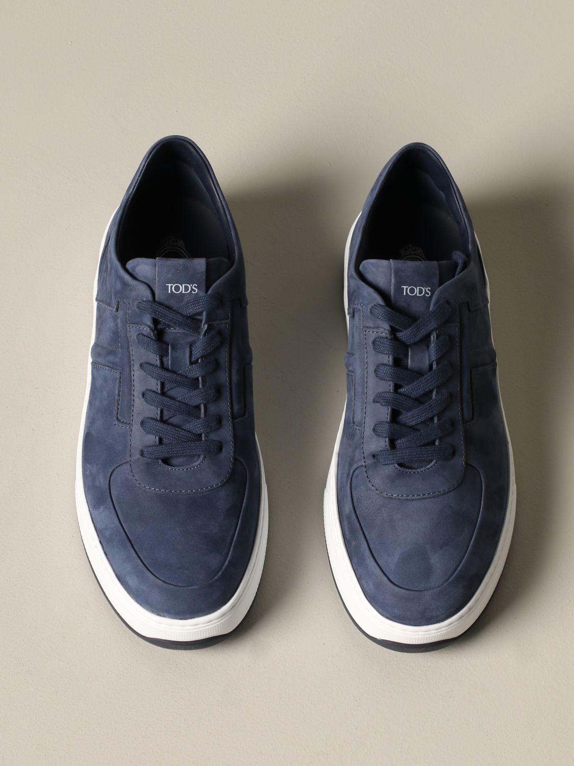 Tods Outlet: Tod's suede sneakers with T logo | Sneakers Tods Men Blue ...