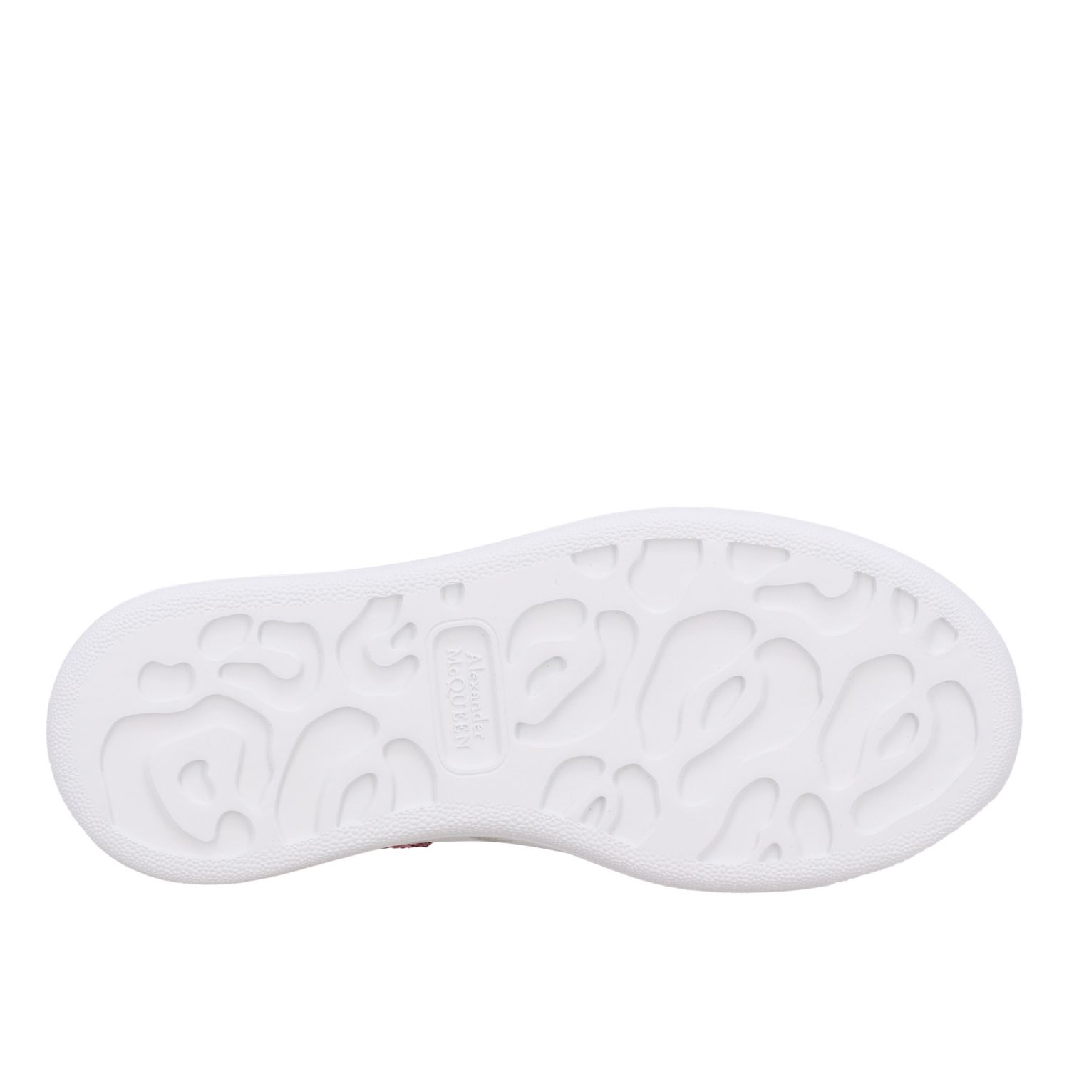 Alexander Mcqueen Outlet: Sneakers en cuir avec talon pailleté - Blanc |  Chaussures Alexander Mcqueen 612099 WHX16 GIGLIO.COM