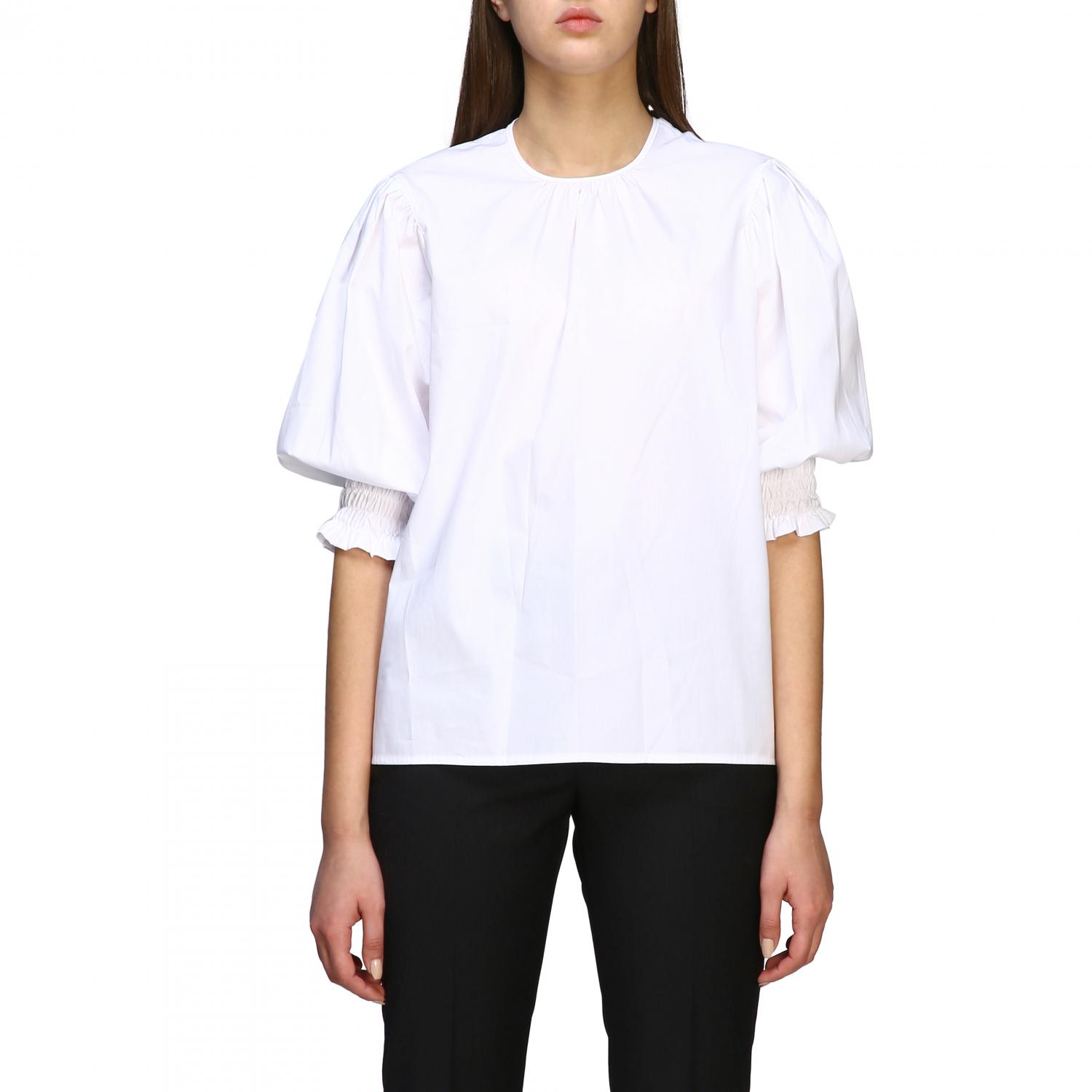 white shirt with balloon sleeves