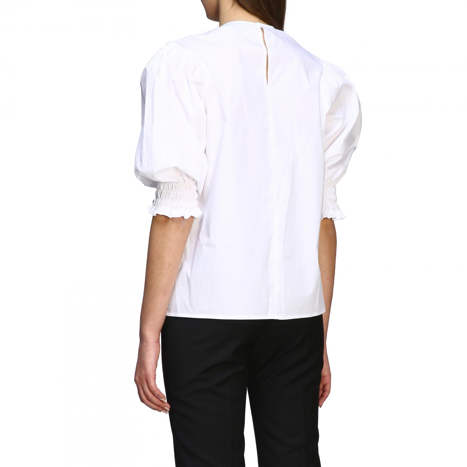 white shirt with balloon sleeves