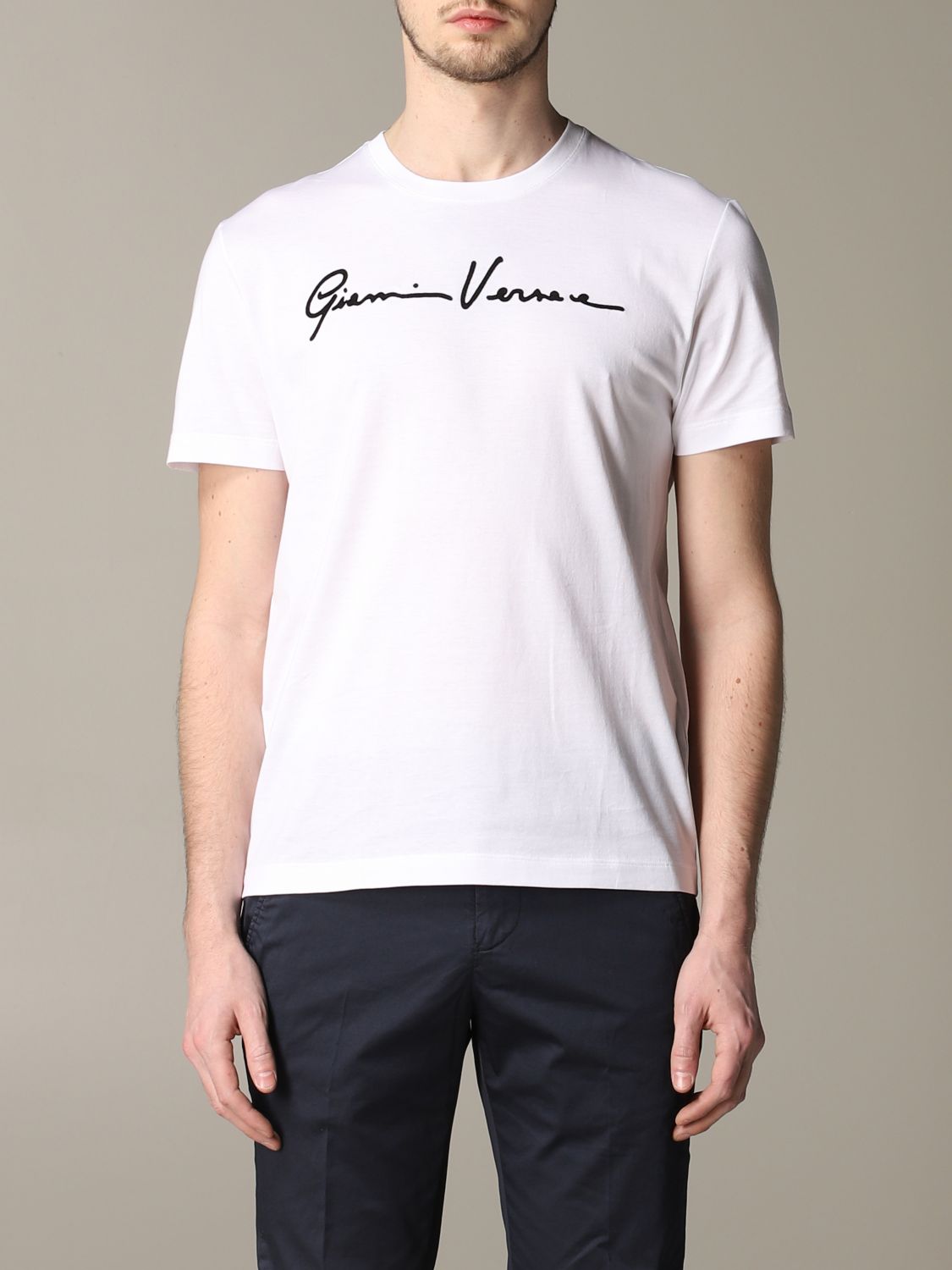 Versace Outlet: crew neck t-shirt with logo | T-Shirt Versace Men White ...