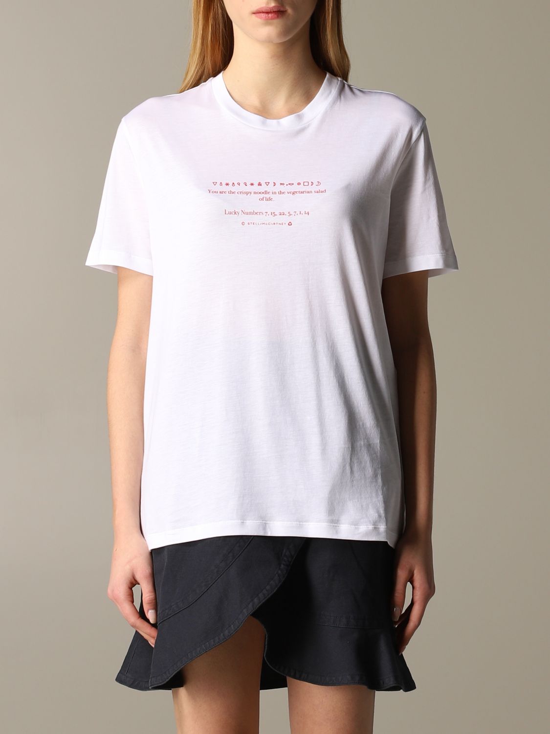 STELLA MCCARTNEY Outlet: T-shirt with writing - White | STELLA ...