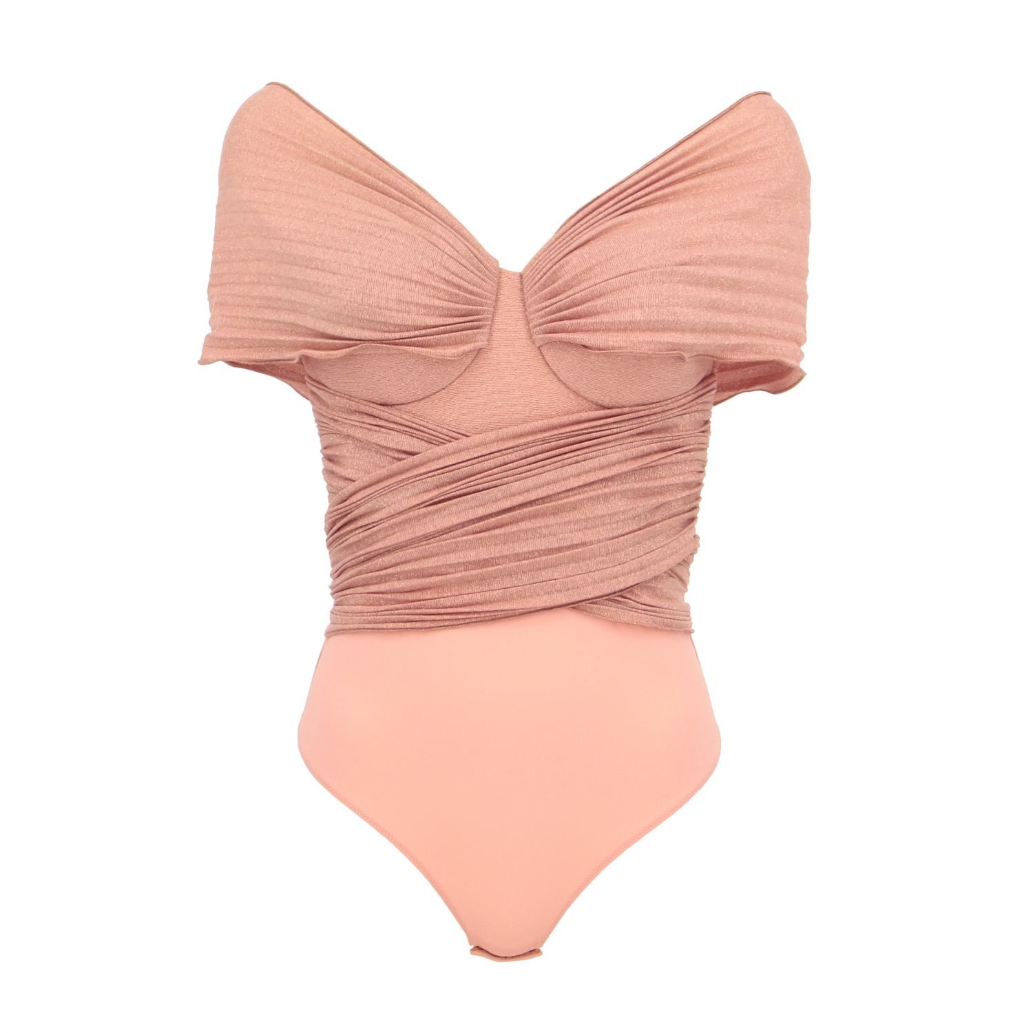 Elisabetta Franchi Outlet: heart body in lurex fabric - Pink | Top ...