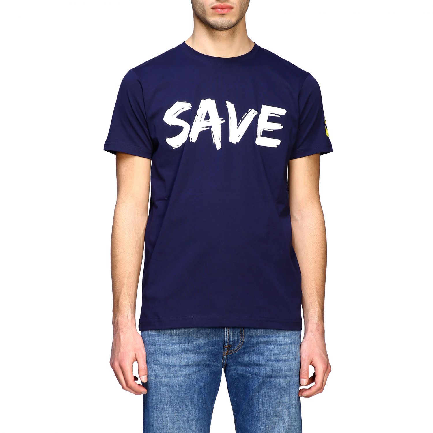 Save The Duck Outlet: short-sleeved T-shirt with big logo - Black