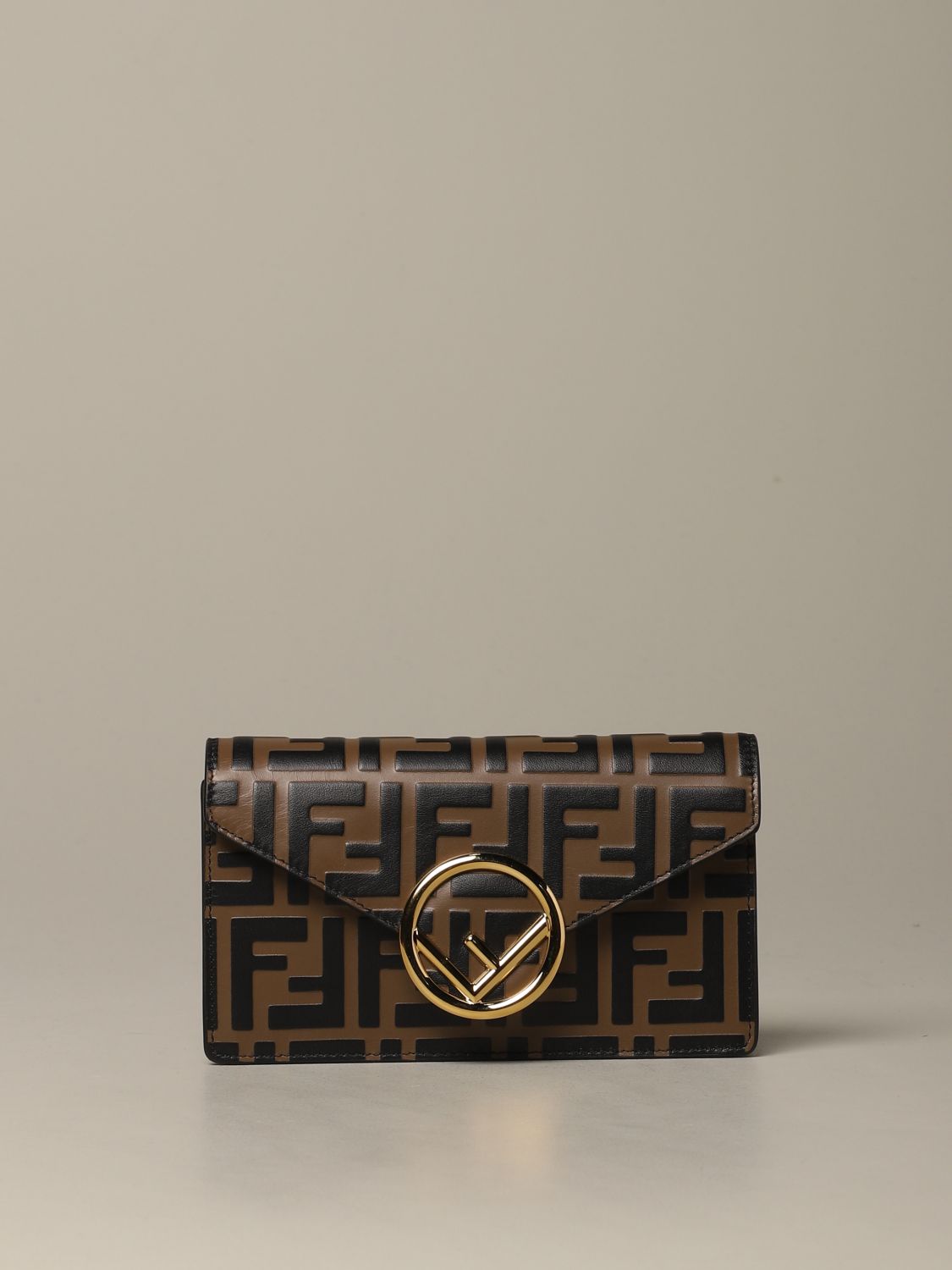 Fendi bag / pouch in leather with FF monogram
