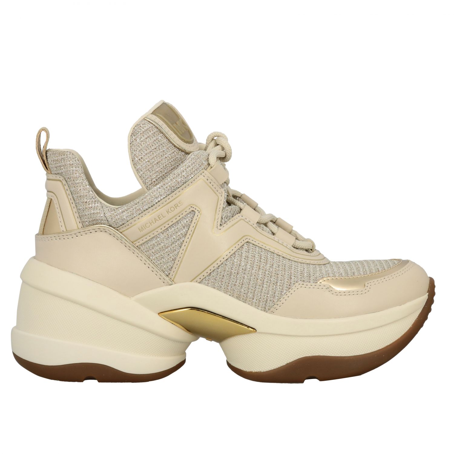 michael kors sneaker beige gold