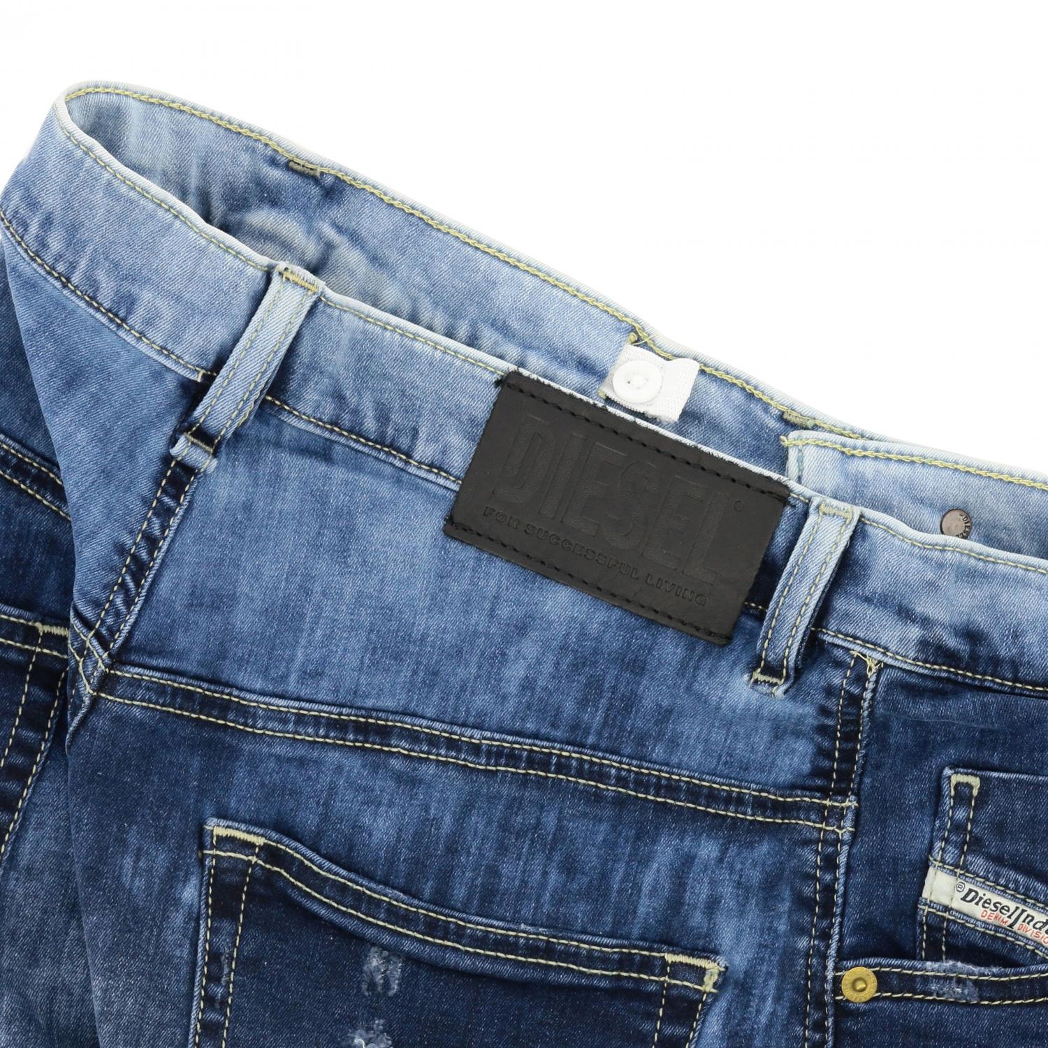 Diesel Used Denim Shorts With Logo And Tears Shorts Diesel Kids Denim Shorts Diesel 00j4qw Kxb37 Giglio En