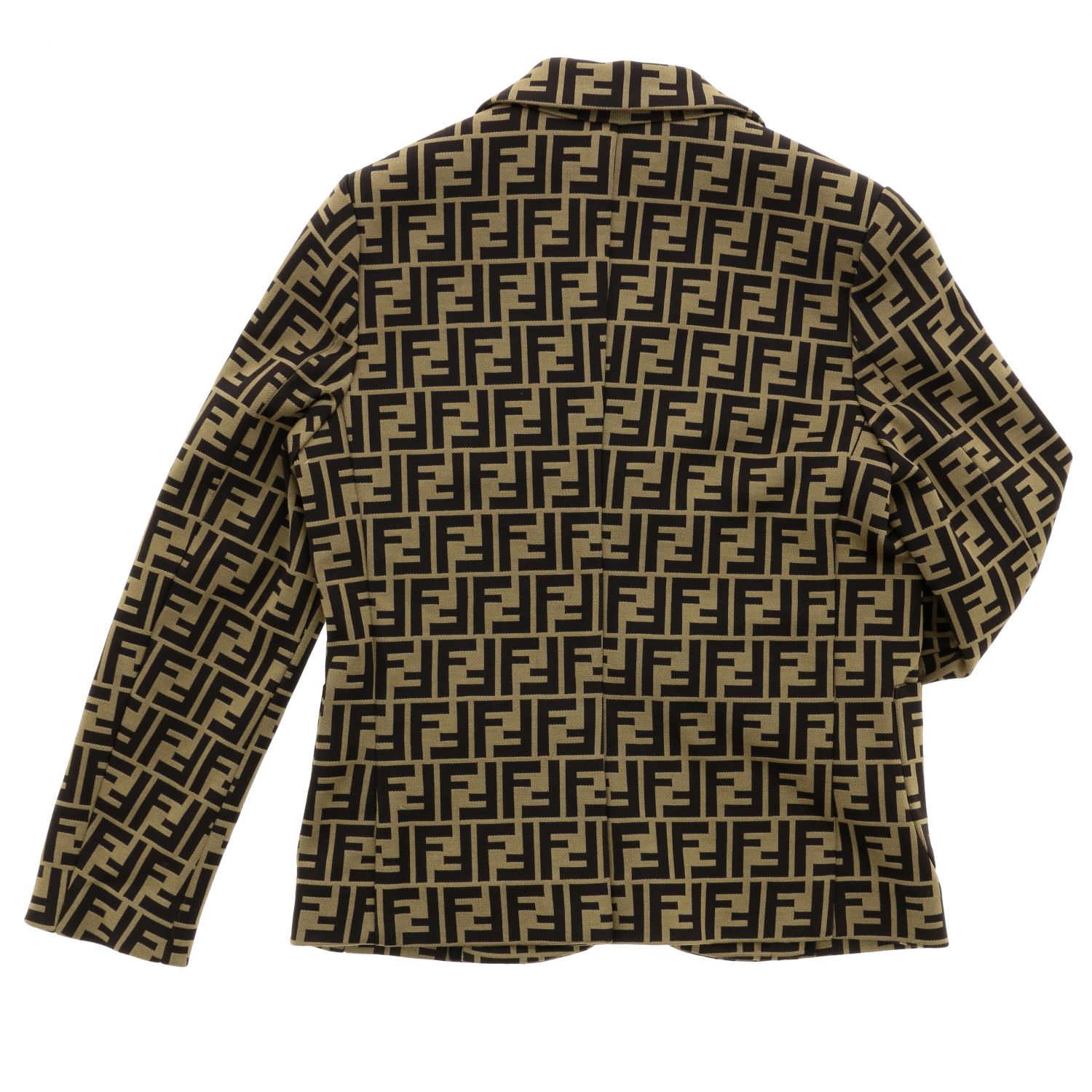 FENDI: Single-breasted jacket with all over FF monogram | Blazer Fendi ...