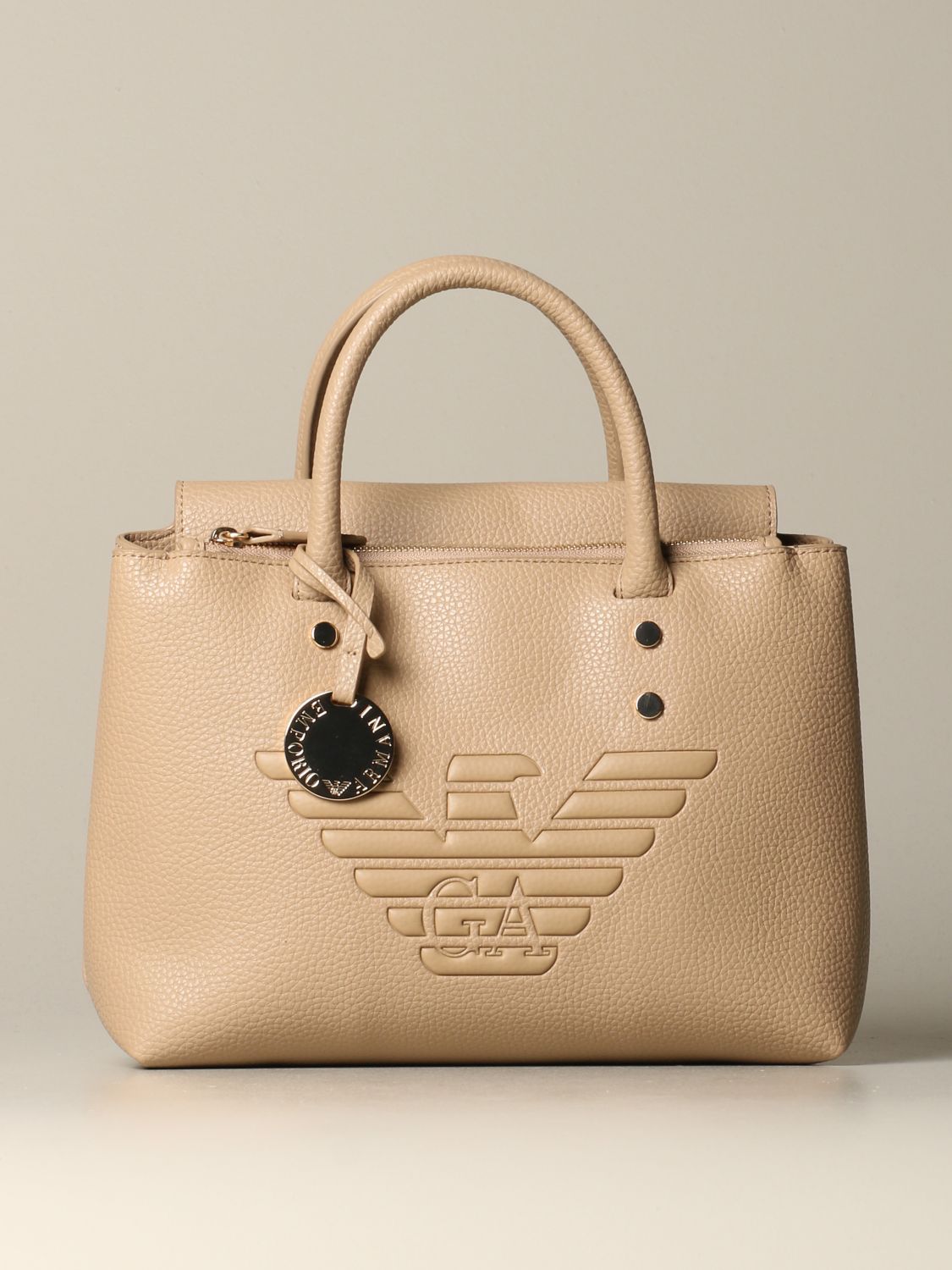 Emporio Armani Outlet: mini bag for woman - Beige | Emporio Armani mini bag  Y3D144 YGF8B online on 