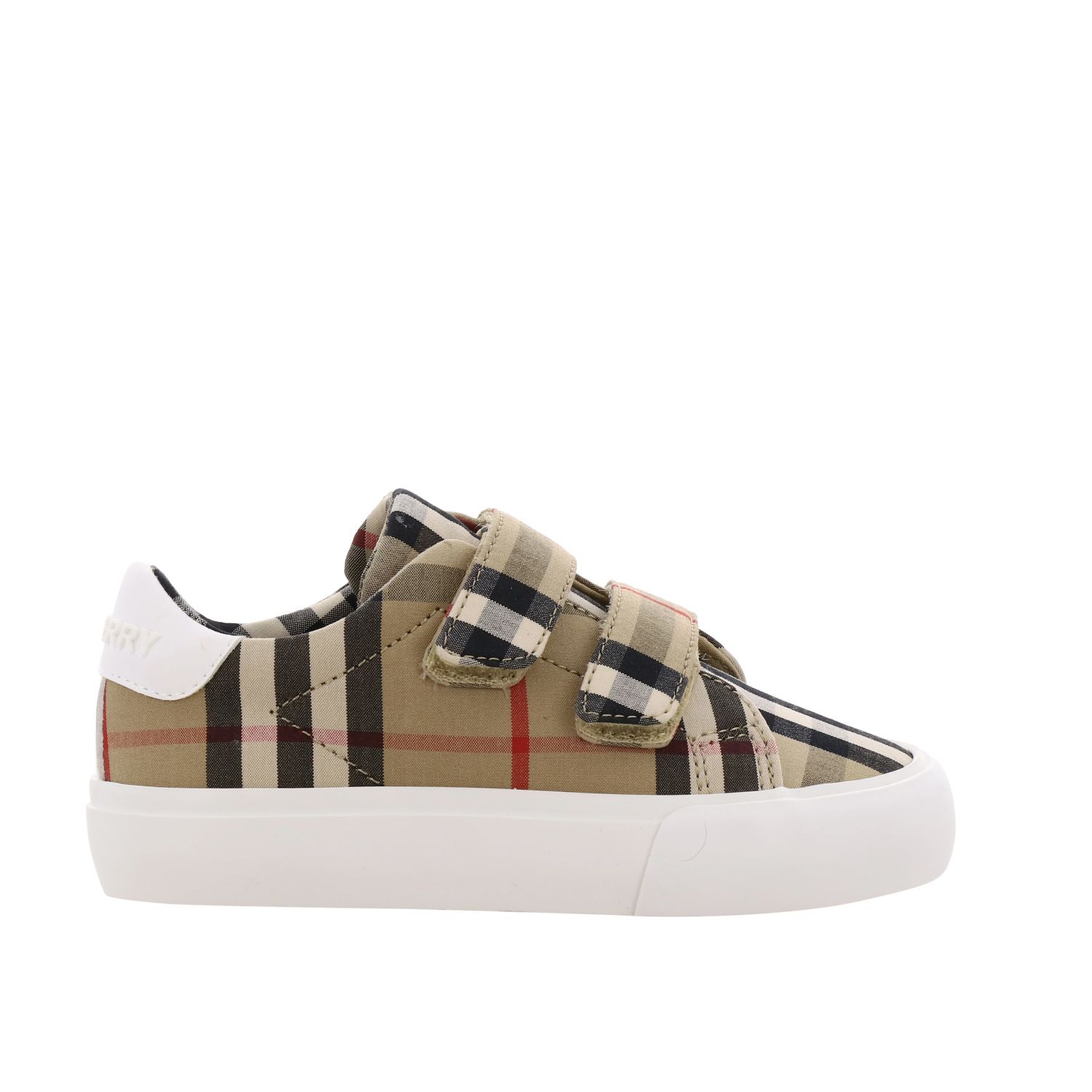 Burberry sneakers in check canvas and leather with logo | Shoes ...