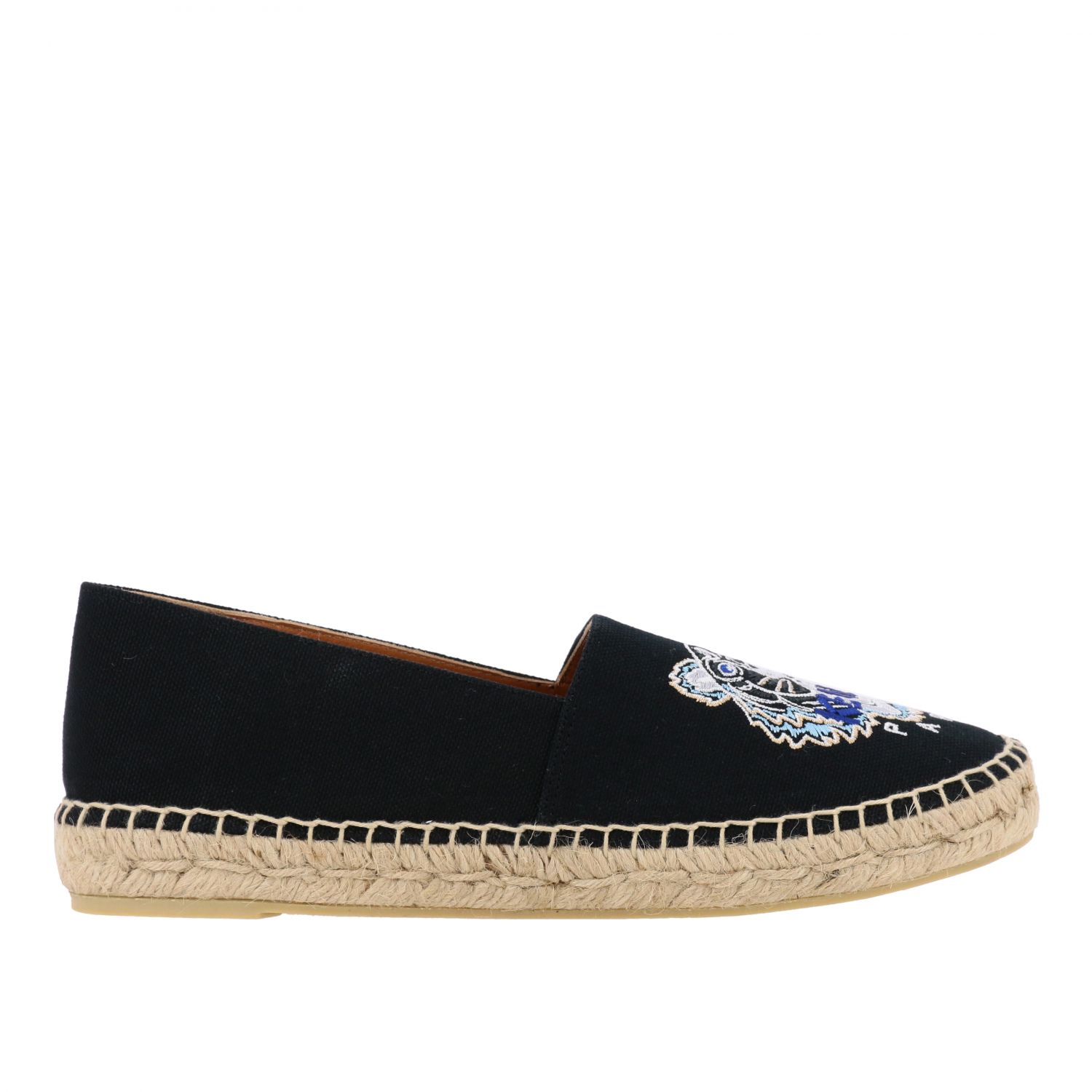 KENZO: canvas espadrilles with the Tiger Paris logo - Black ...