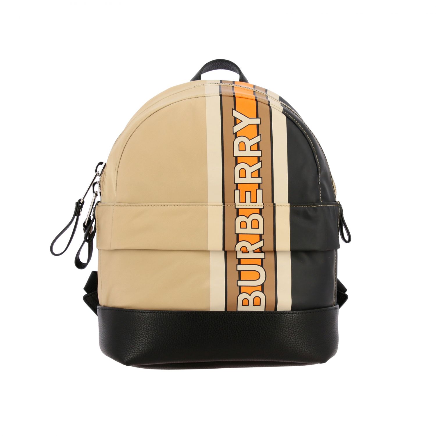 Burberry Outlet: backpack in canvas and leather with logo print | Bag ...