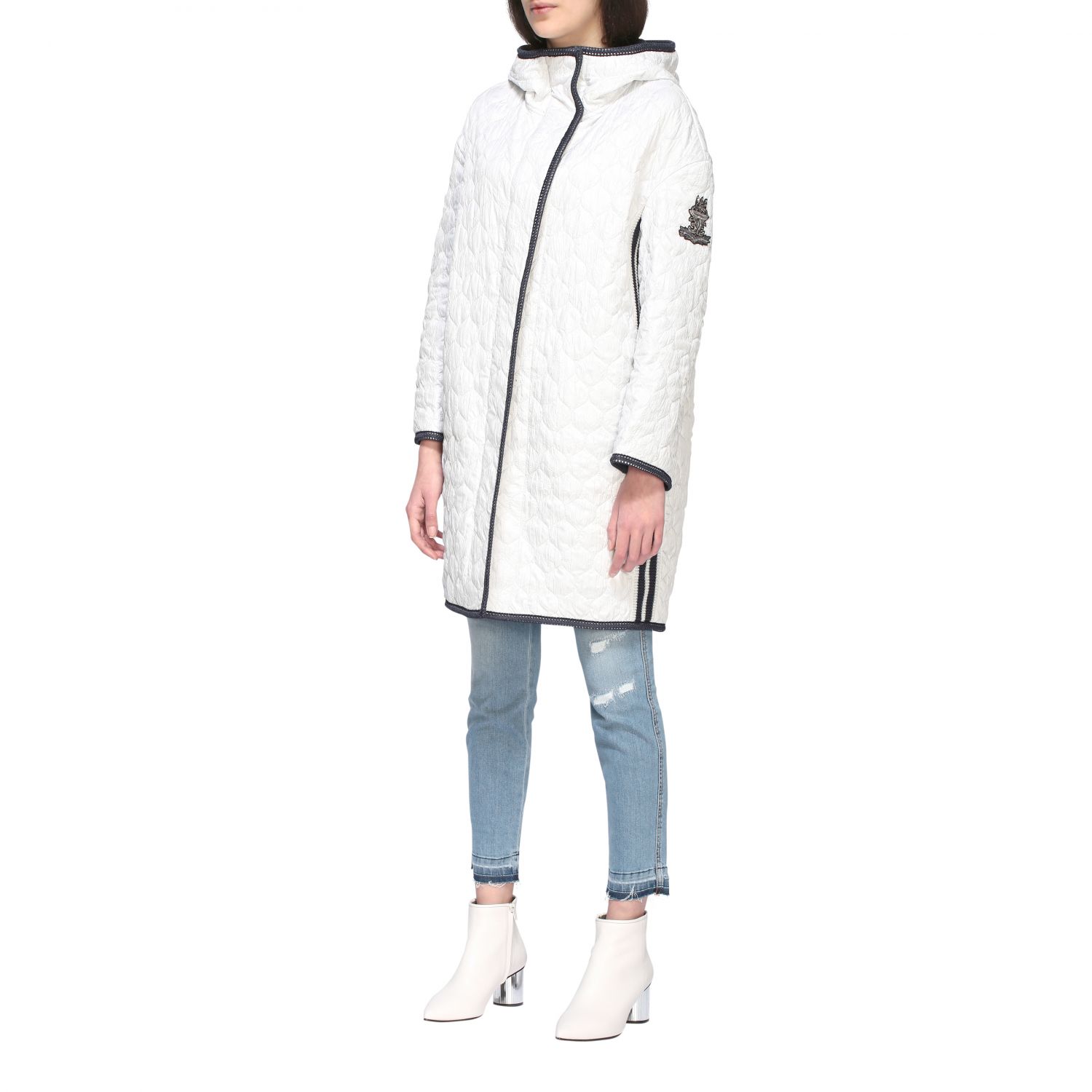 Ermanno Scervino Mantel Mit Kapuze Und Logo Jacke Ermanno Scervino Damen Weiss Jacke Ermanno Scervino D360b316 Igb Giglio De