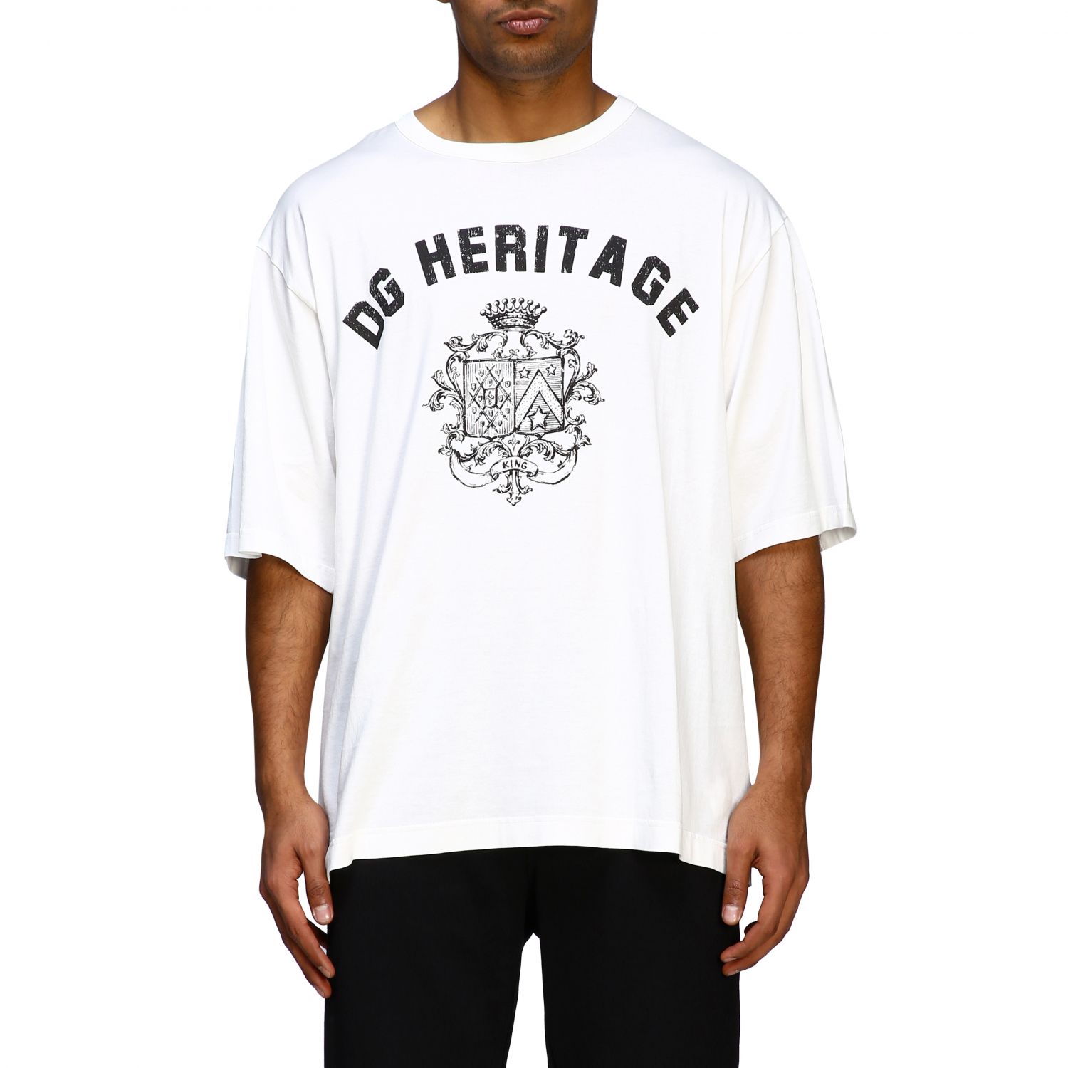 Dolce & Gabbana Outlet: short-sleeved T-shirt with DG Heritage print ...