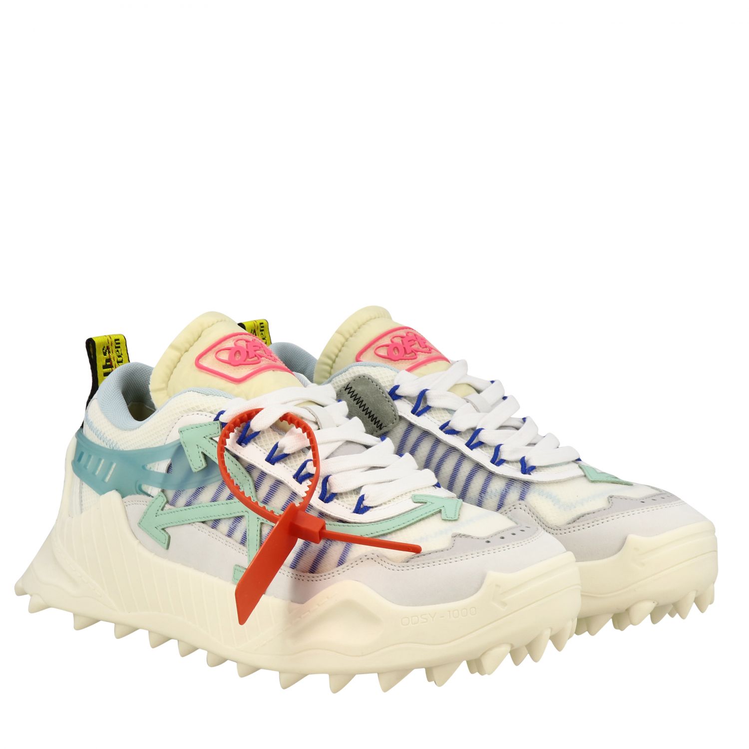 off white color block sneakers