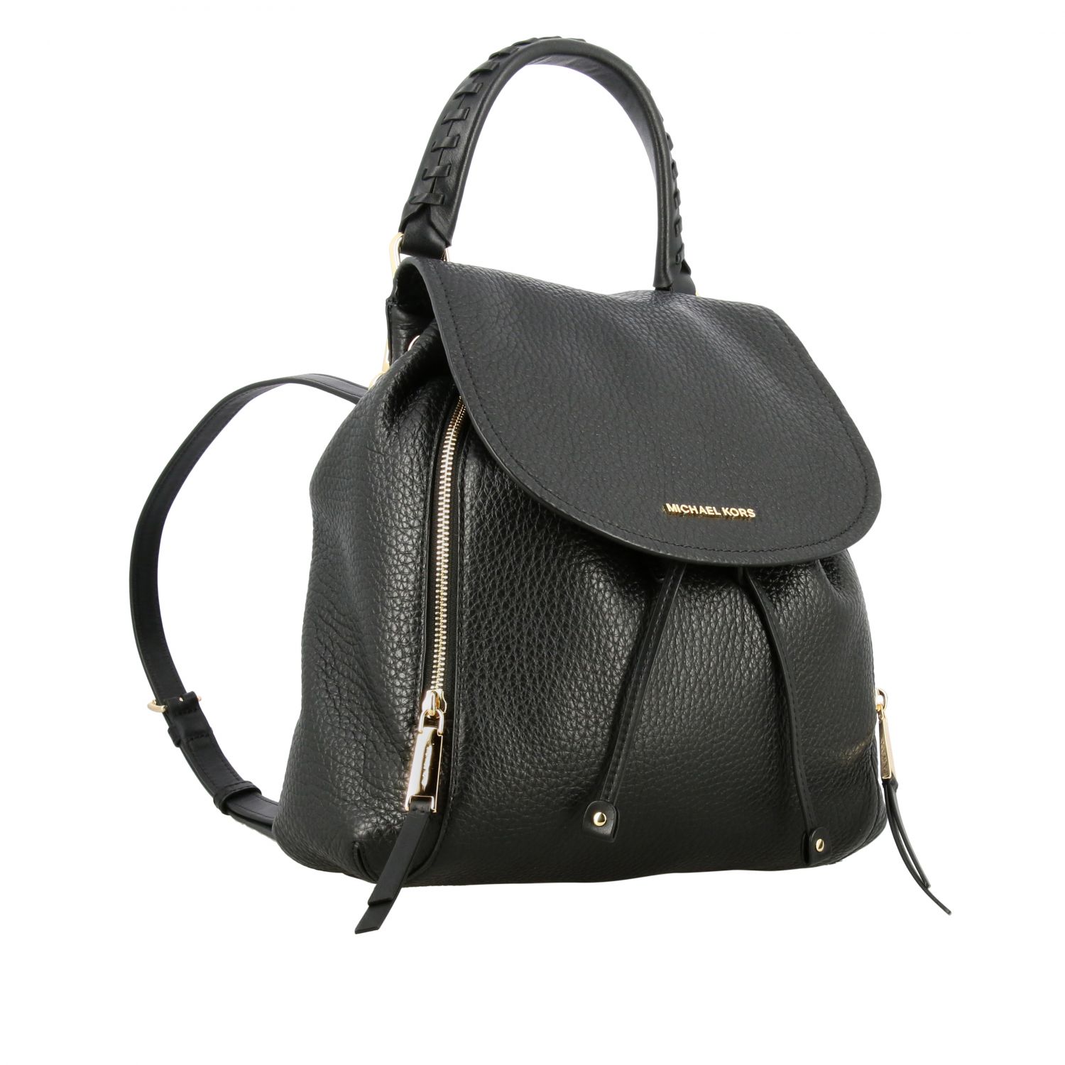MICHAEL KORS: Michael backpack in textured leather with logo - Black | Michael  Kors backpack 30F6GVBB3L online on 