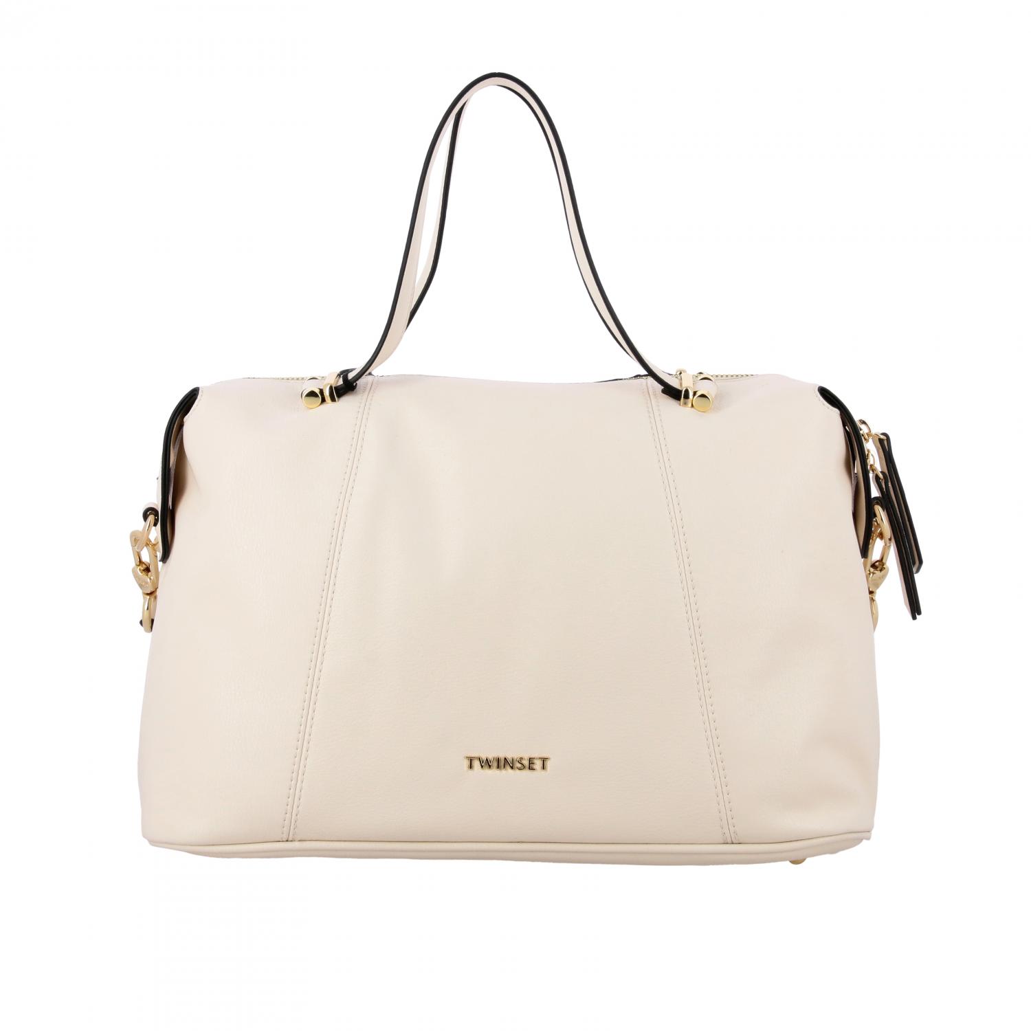 Twinset Outlet: Twin-set leather case with metallic logo - White ...