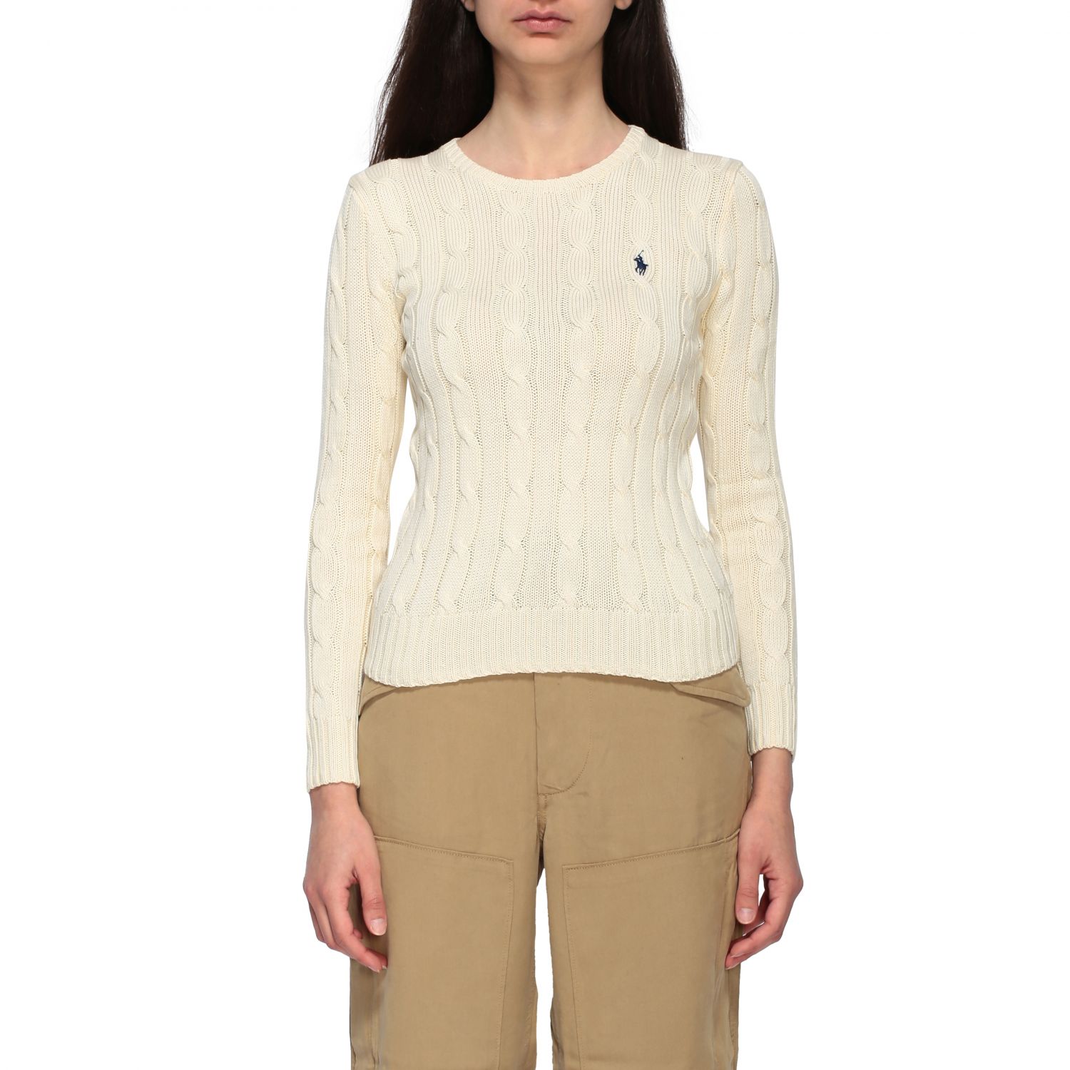 POLO RALPH LAUREN: Sweater women - Cream | Sweater Polo Ralph Lauren ...