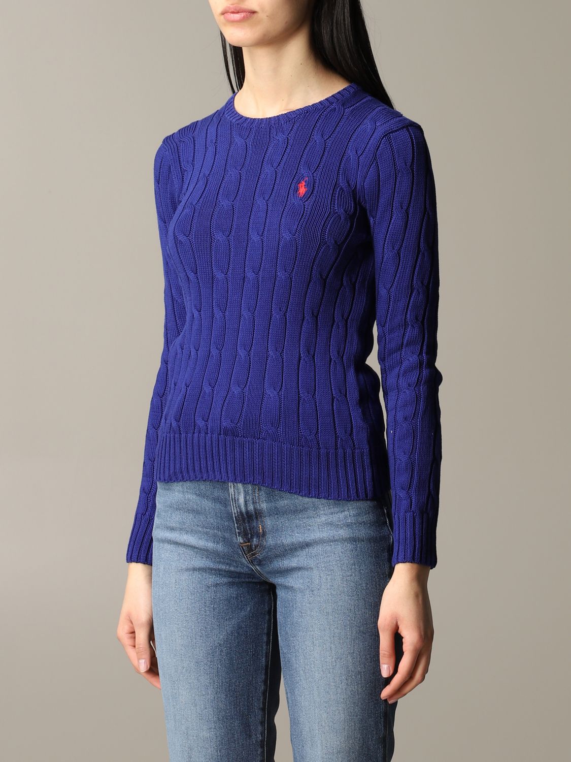 navy blue polo sweater womens