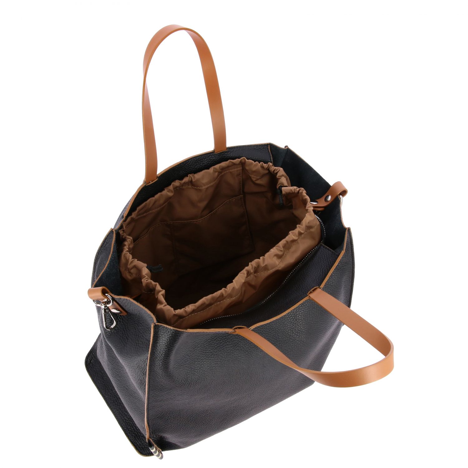 Manila Grace Outlet bag in textured leather with removable clutch